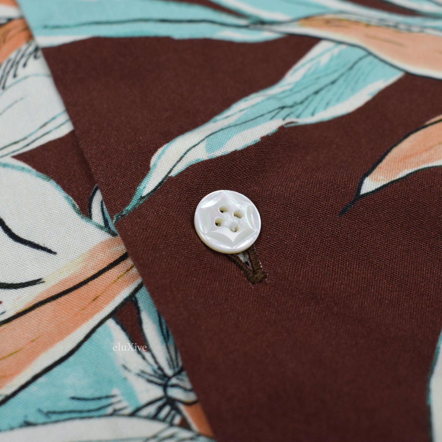 Barba - Brown Floral Print Viscose Vintage Shirt