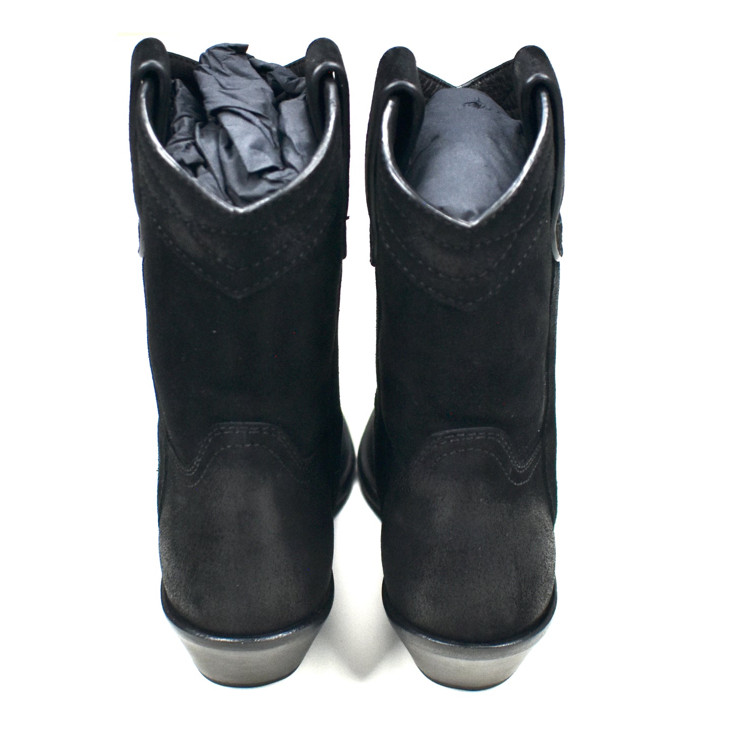 Saint Laurent - Black Waxed Suede Eastwood Boots (Women's)