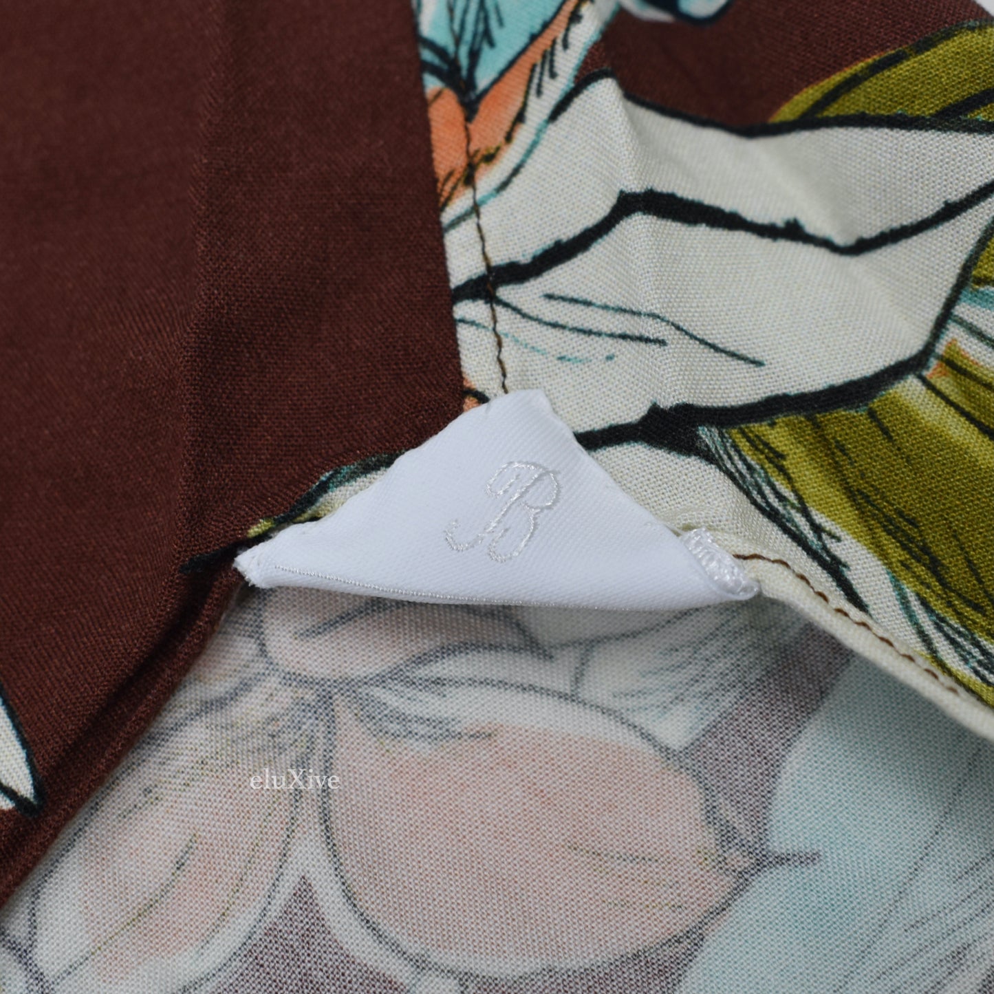 Barba - Brown Floral Print Viscose Vintage Shirt