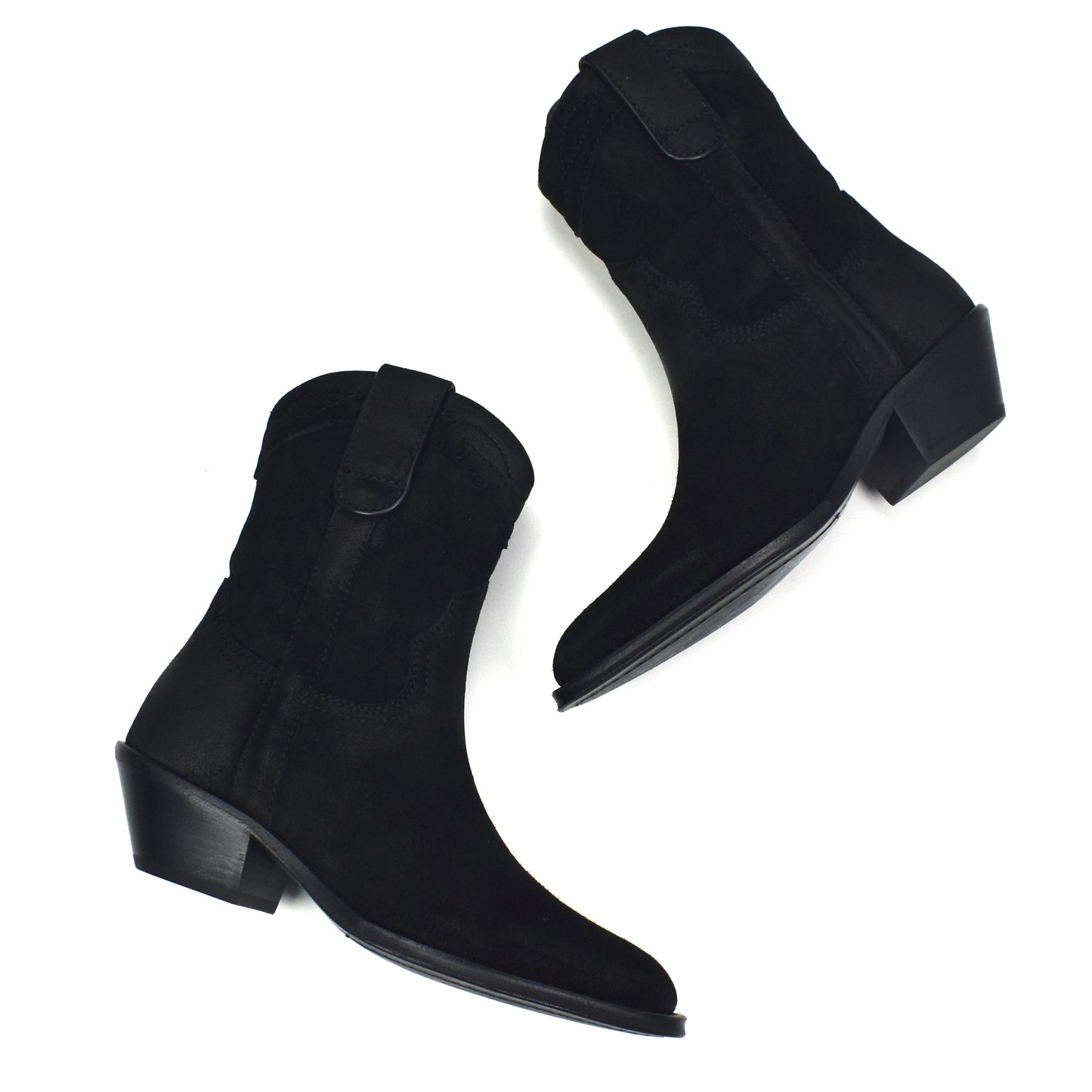 Saint Laurent - Black Waxed Suede Eastwood Boots (Women's)