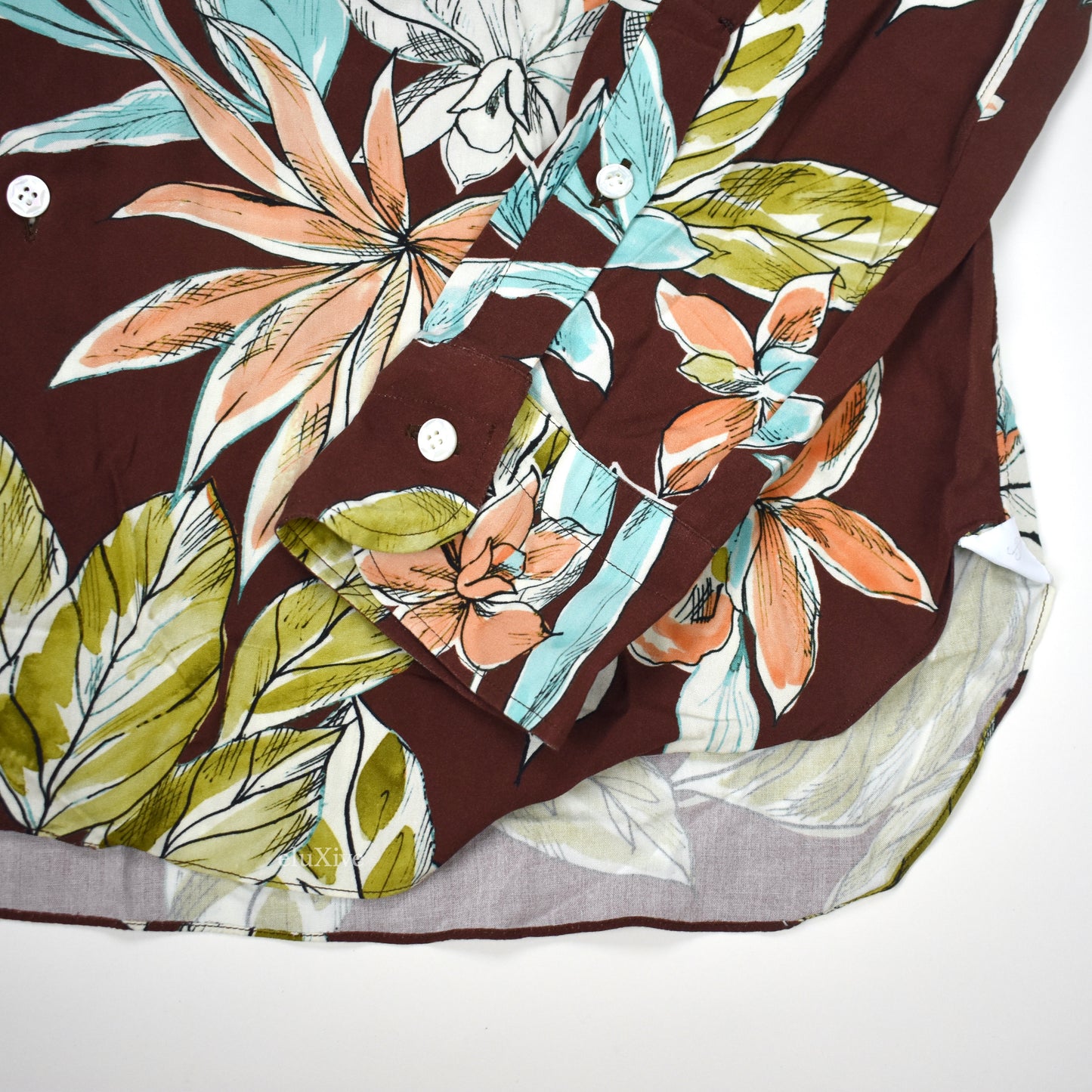 Barba - Brown Floral Print Viscose Vintage Shirt