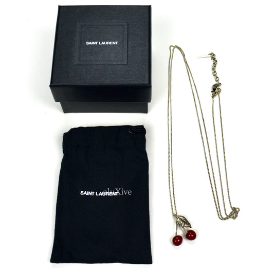 Saint Laurent - Vintage Effect Cherry Pendant Necklace