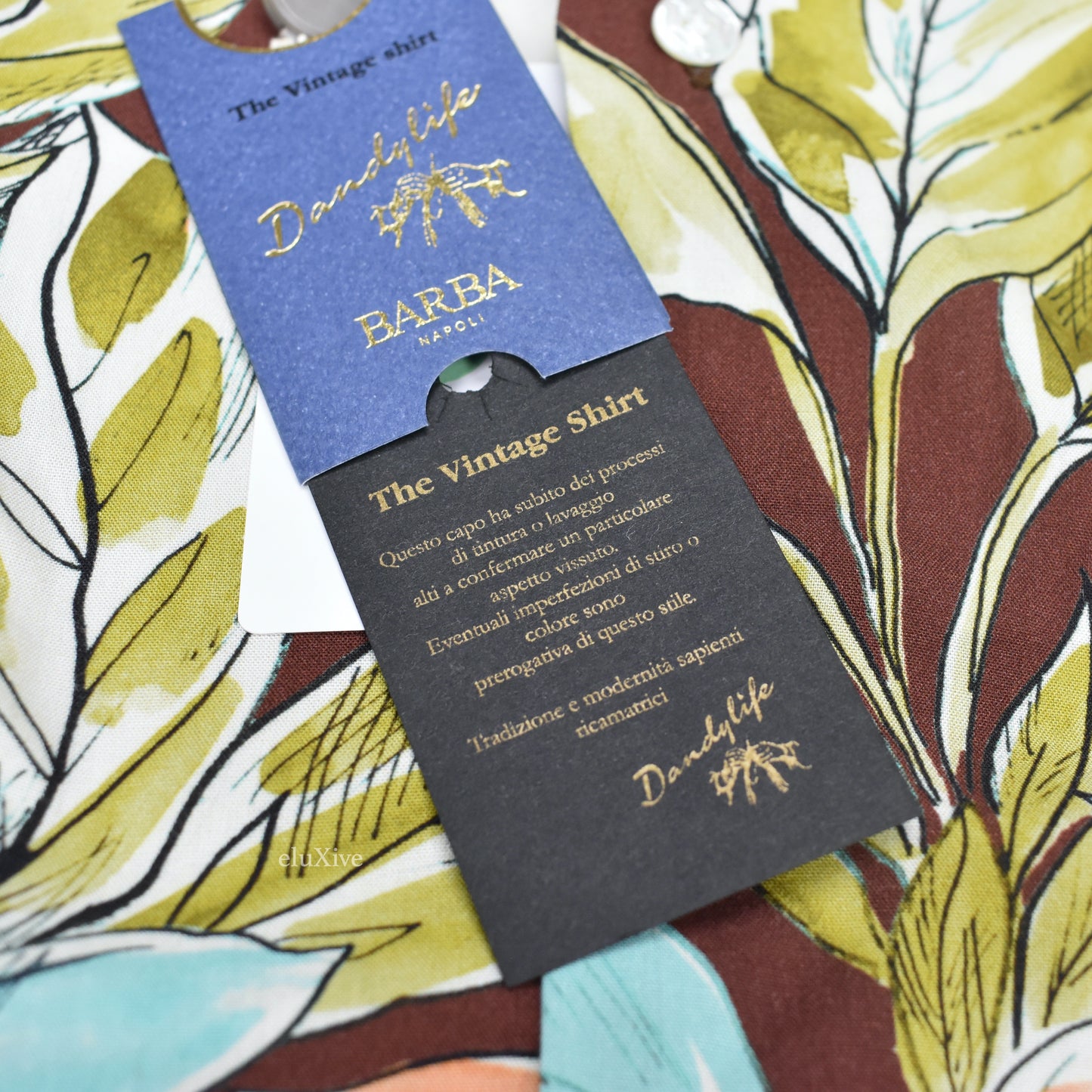 Barba - Brown Floral Print Viscose Vintage Shirt