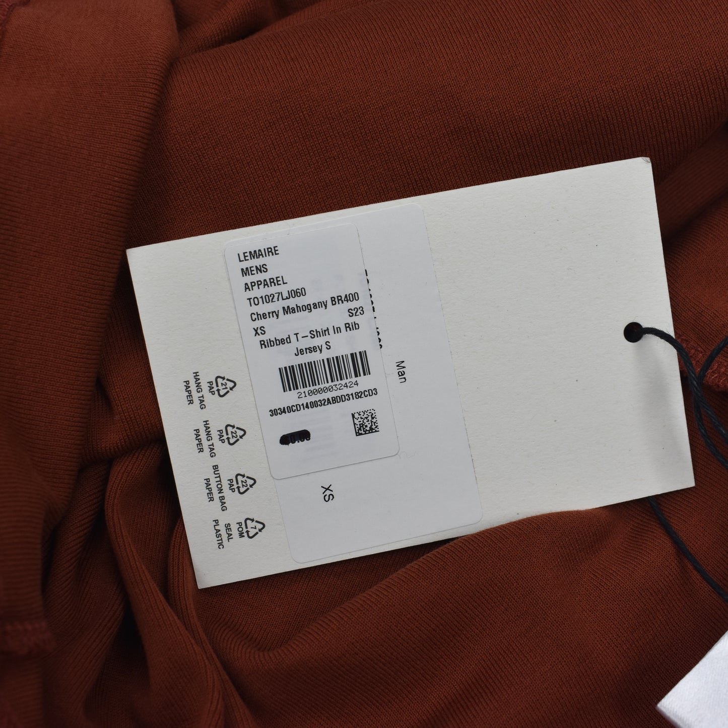 Lemaire - Brick Red Cotton T-Shirt