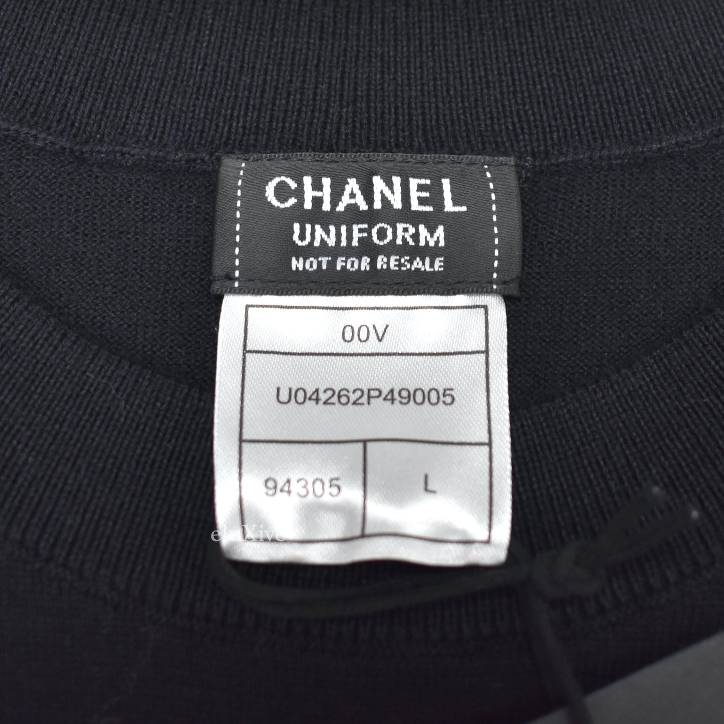 Chanel - Black Wool/Cotton Lion Logo Button Uniform Sweater