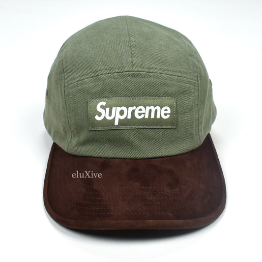 Supreme - Olive/Brown Box Logo Suede Bill Hat