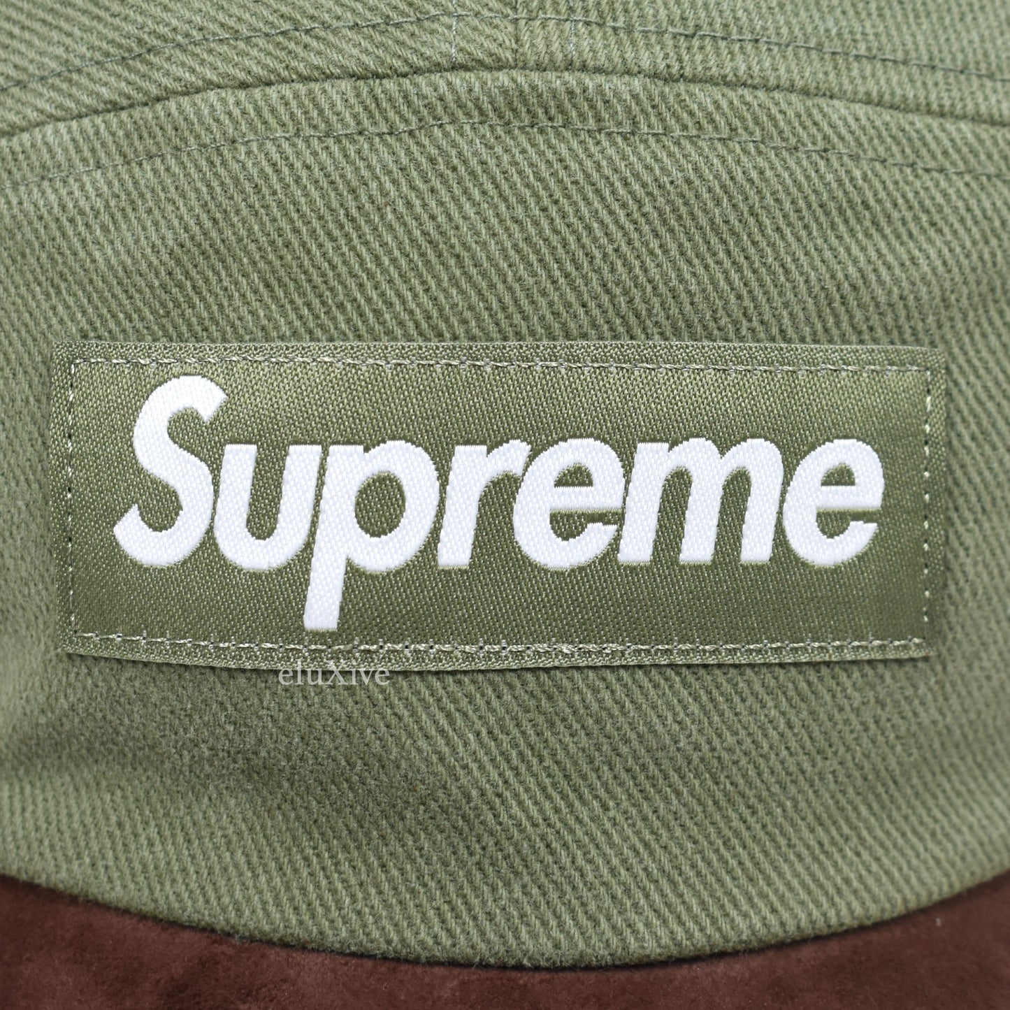 Supreme - Olive/Brown Box Logo Suede Bill Hat