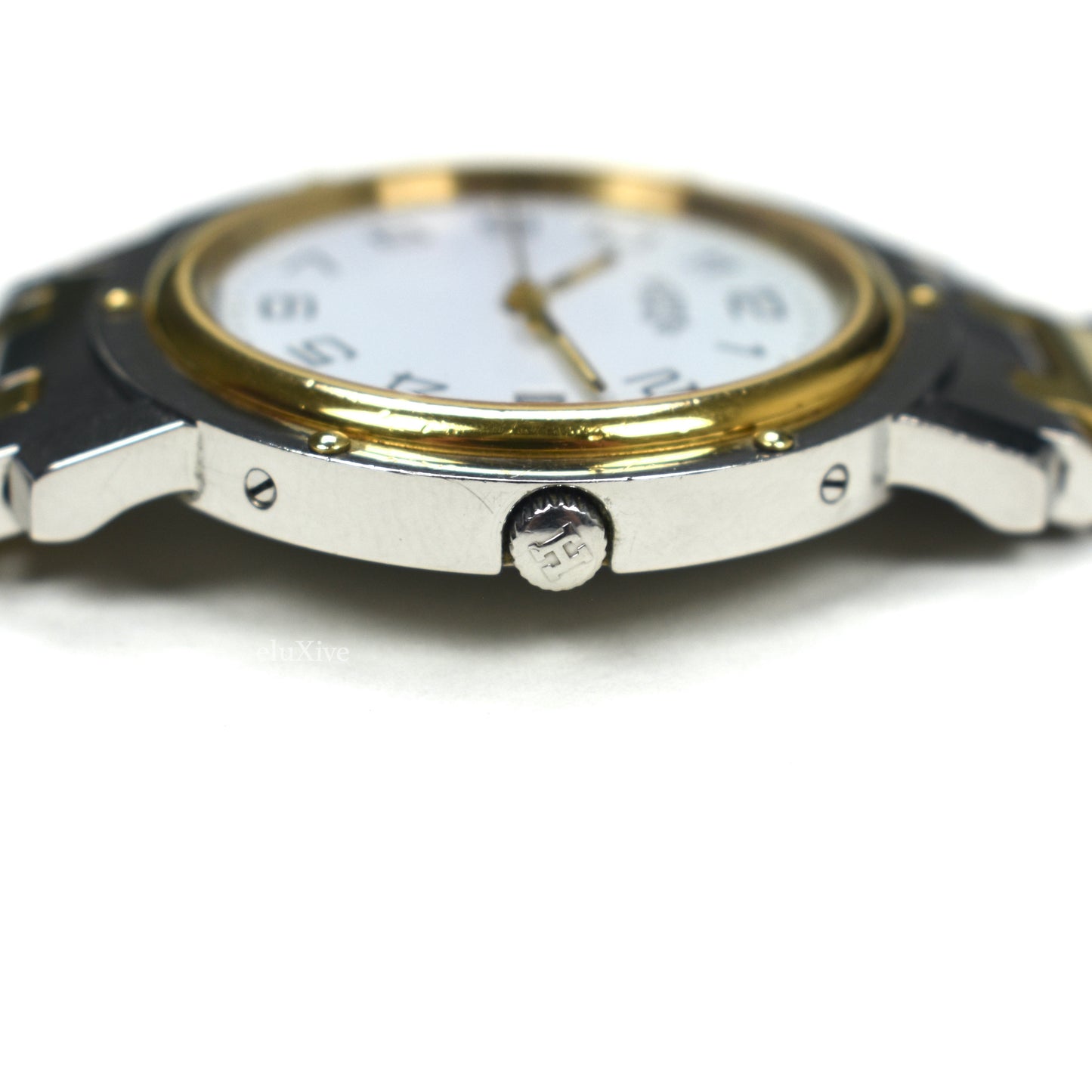 Hermes - Gold / Steel White Dial Clipper Watch