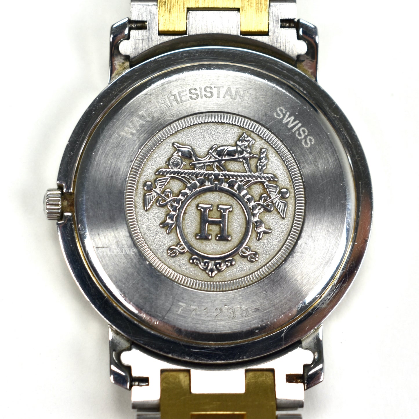 Hermes - Gold / Steel White Dial Clipper Watch