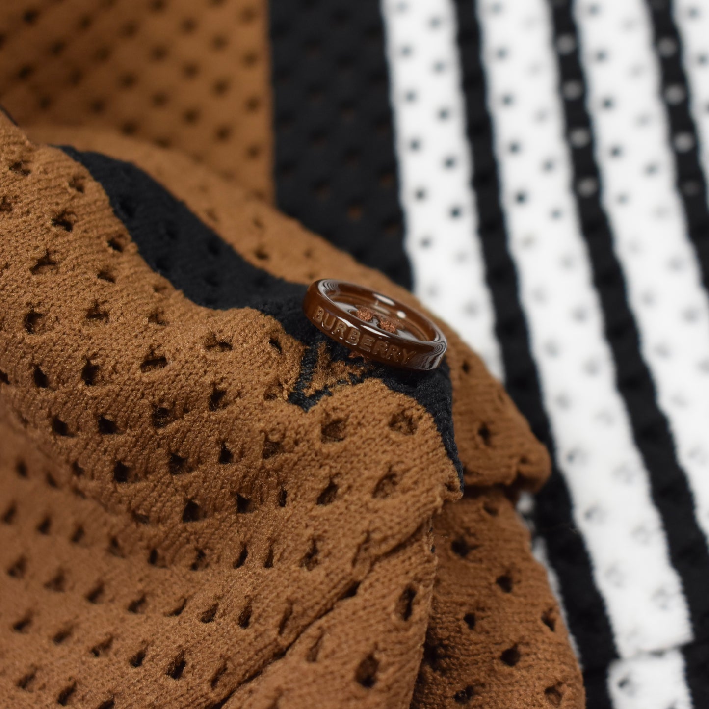 Burberry - Birch Brown Archive Stripe Mesh Knit Shirt