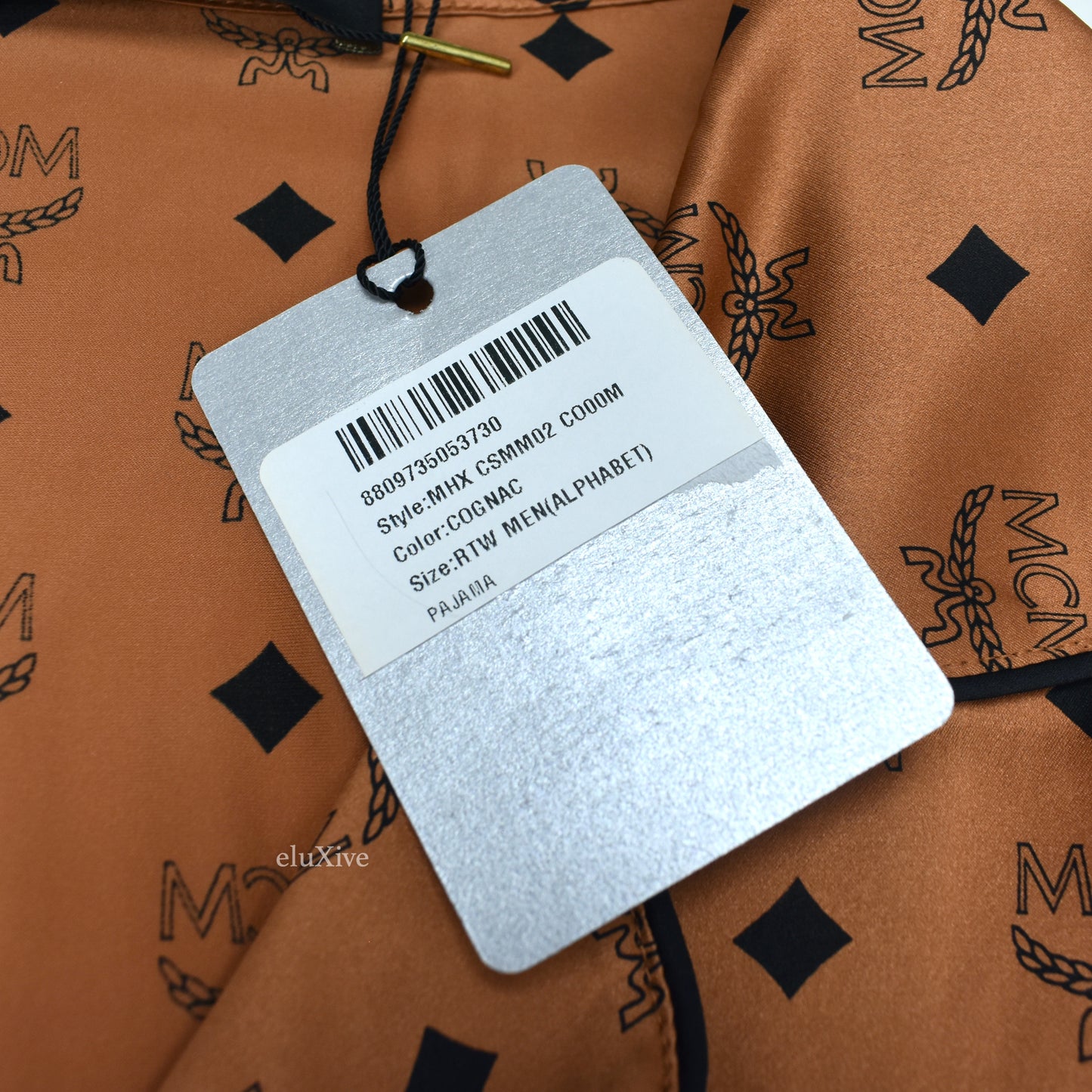 MCM - Cognac Monogram 100% Silk Pajama Shirt