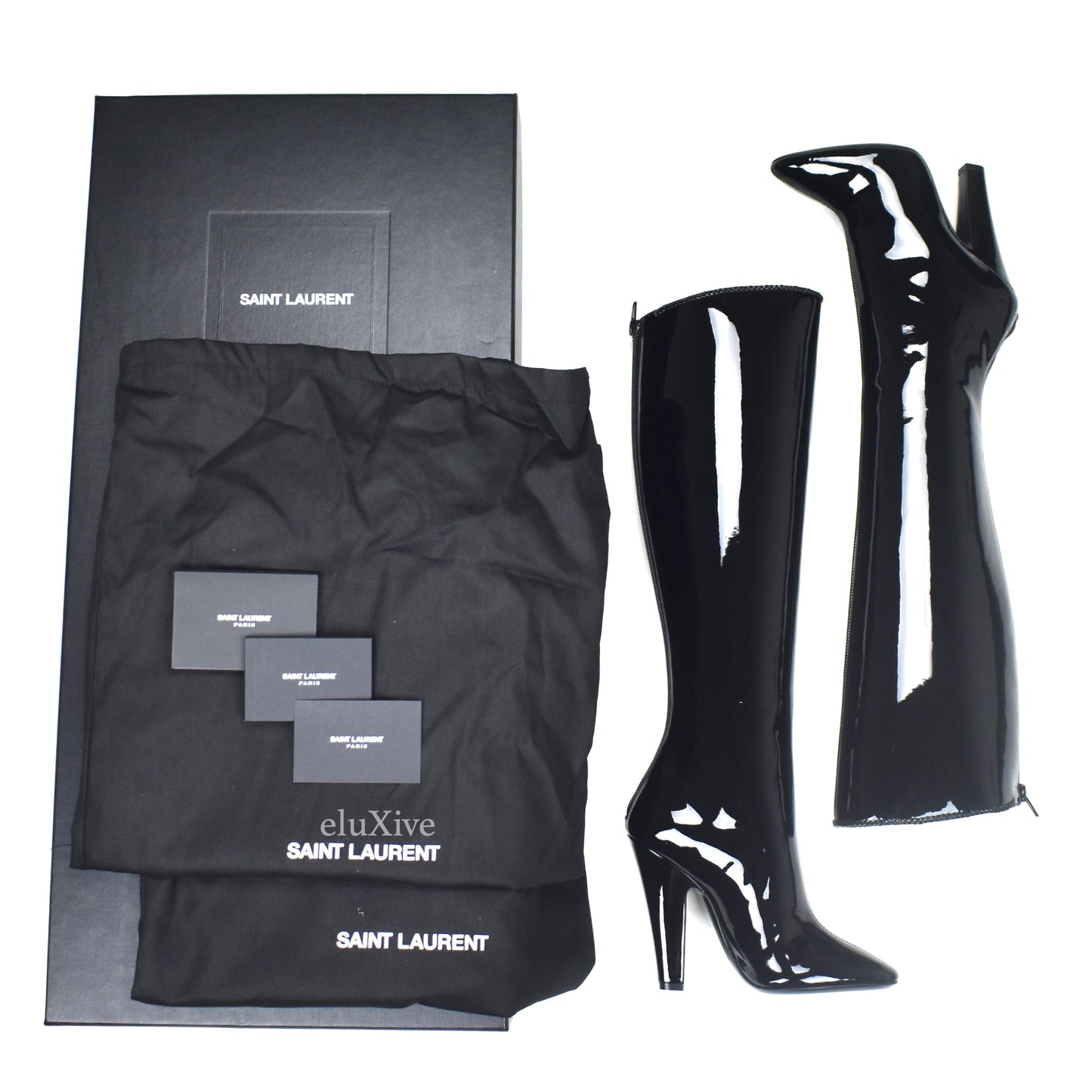 Saint Laurent - Black Patent Leather 68 Boots