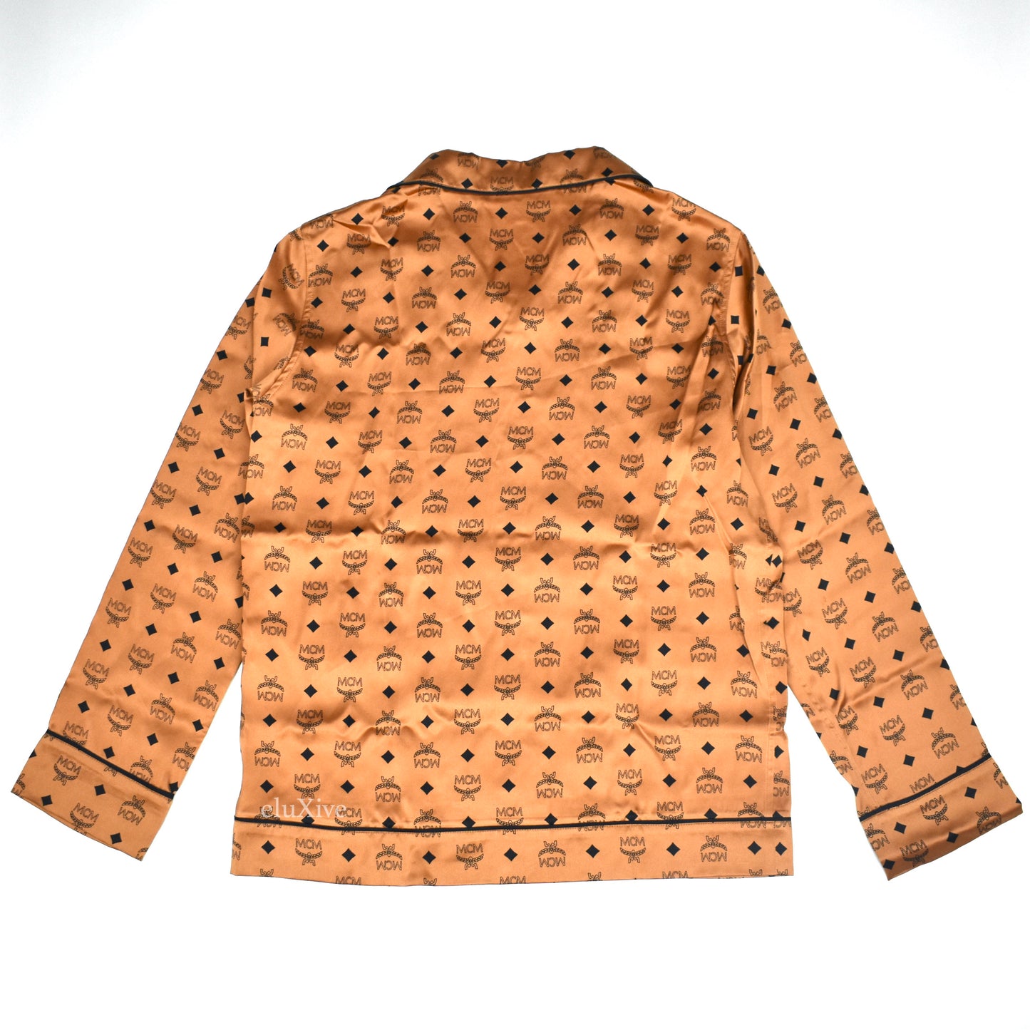 MCM - Cognac Monogram 100% Silk Pajama Shirt