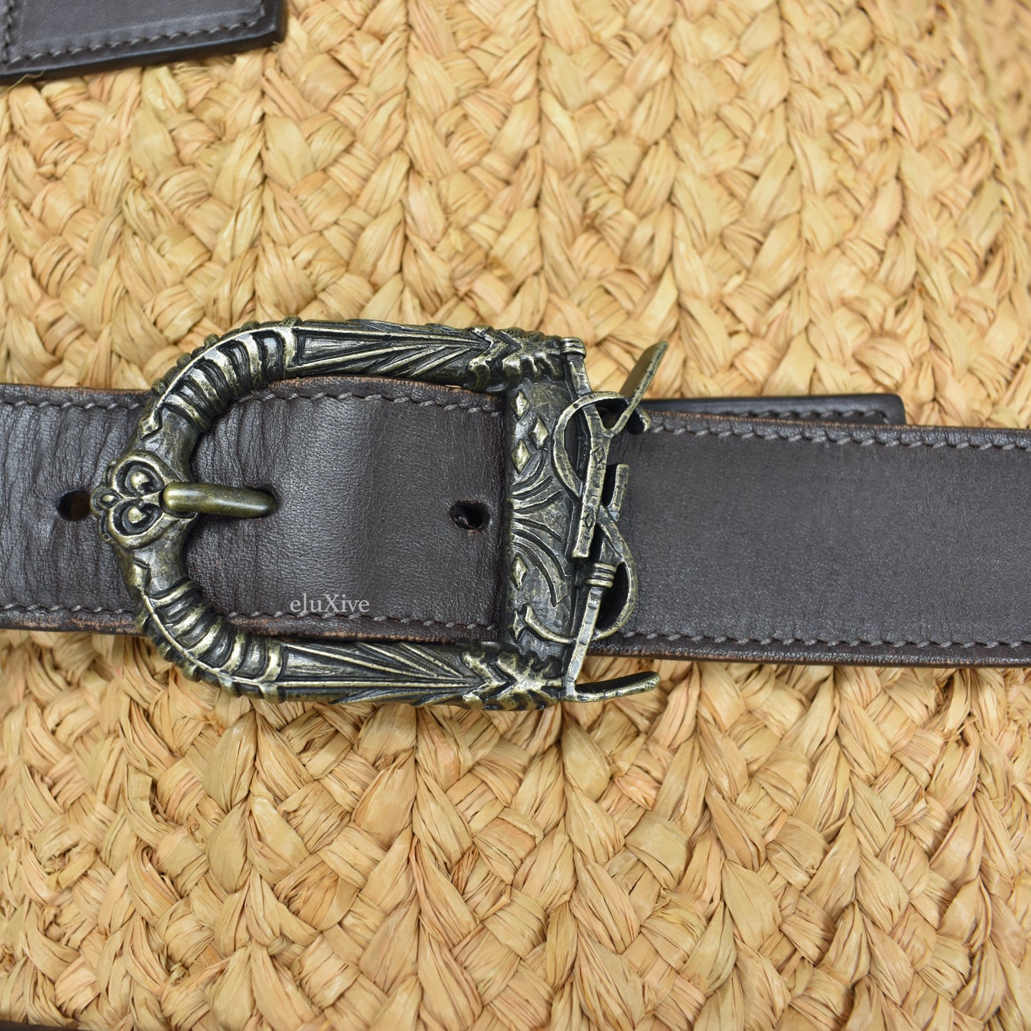 Saint Laurent - Large Panier Raffia Tote Bag
