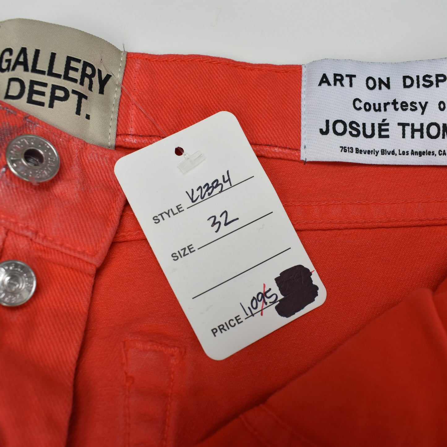 Gallery Dept. - Metallic Silver Painted Red Flare Denim Jeans