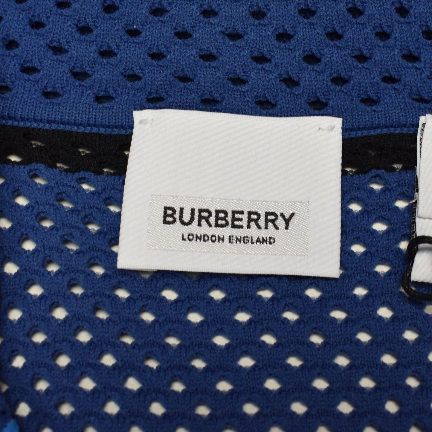 Burberry - Blue Archive Stripe Mesh Knit Shirt