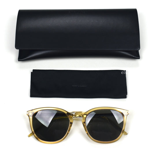 Saint Laurent - SL360 Transparent Yellow Rectangular Sunglasses