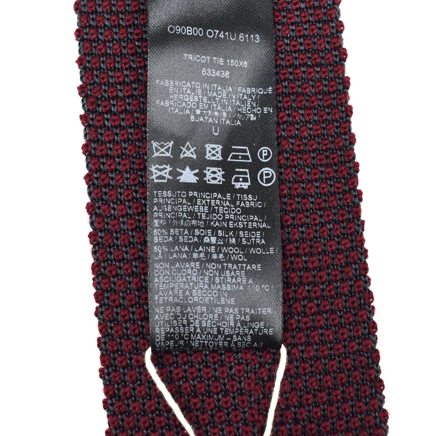 Brioni - Bordeaux Wool/Silk Knit Tie