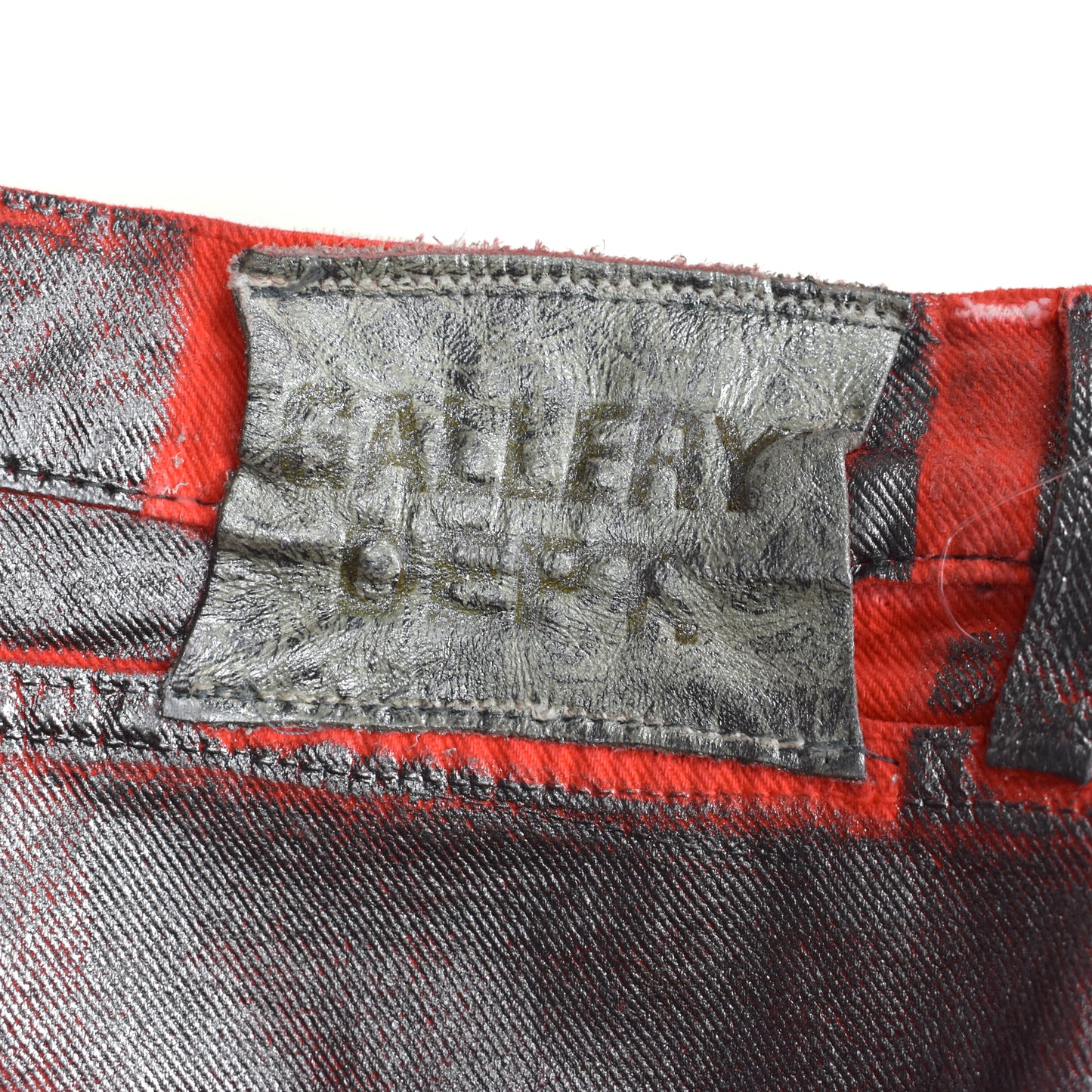Gallery Dept. - Metallic Silver Painted Red Flare Denim Jeans