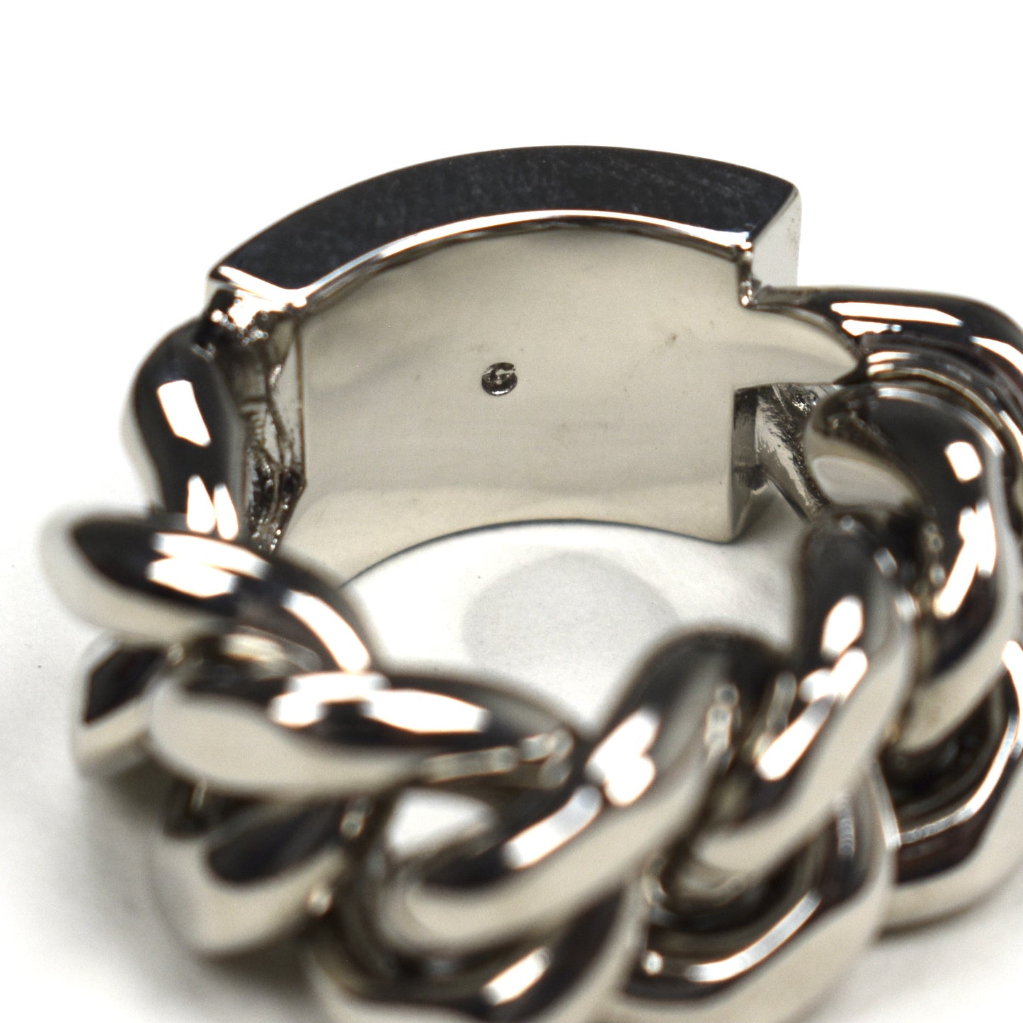 Saint Laurent - Silver Logo Plate Chain Ring