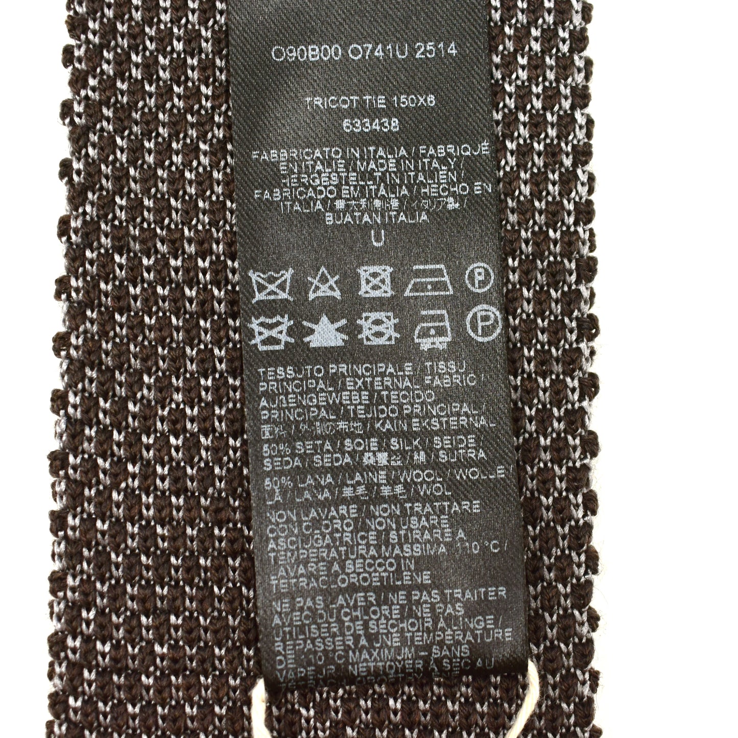 Brioni - Gray & Brown Wool/Silk Knit Tie