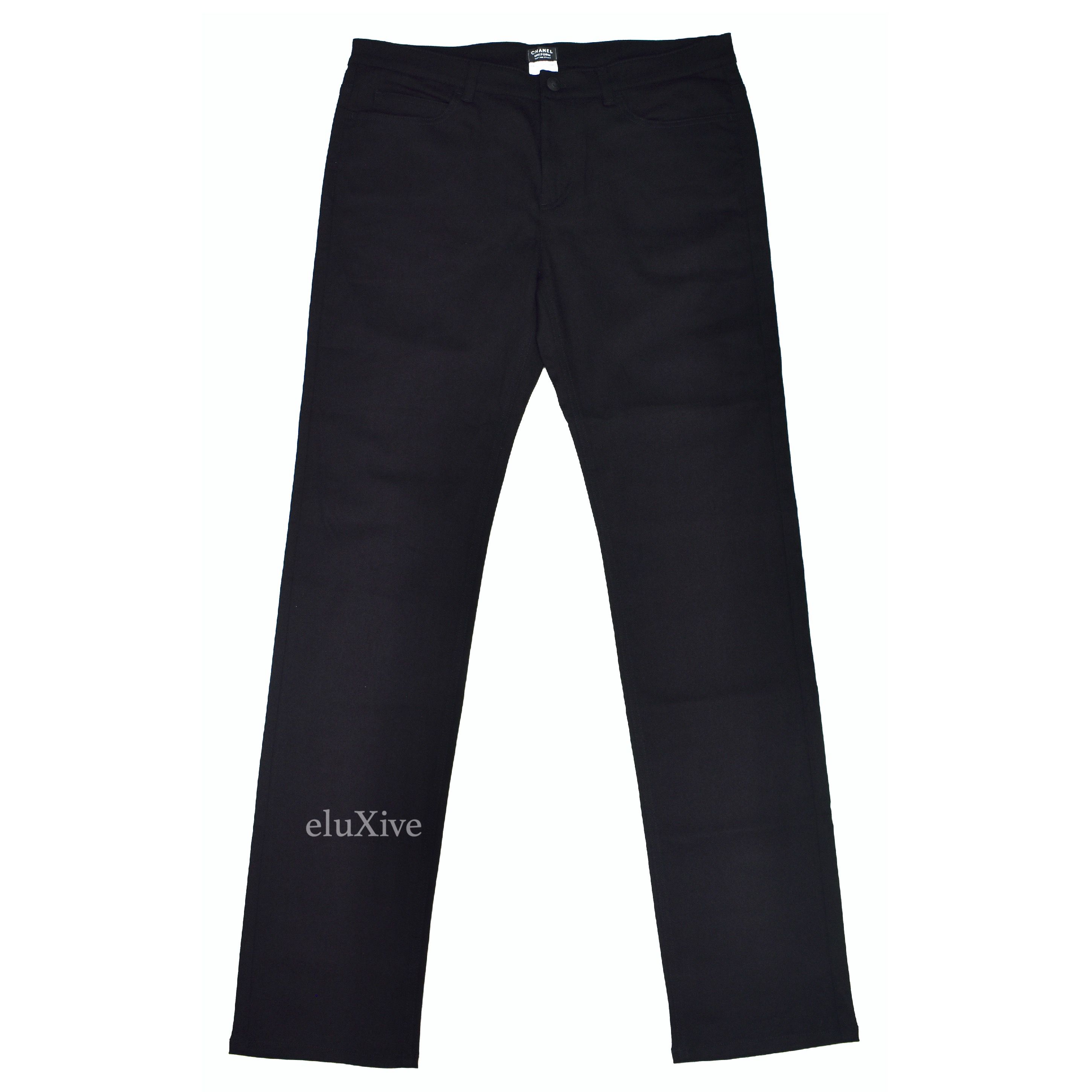 ★RAIVE★ Stripe Washing Denim Pants in Black VJ3AL38410 Off-White c/o Virgil Abloh - Men's Black Denim Stripe Logo
