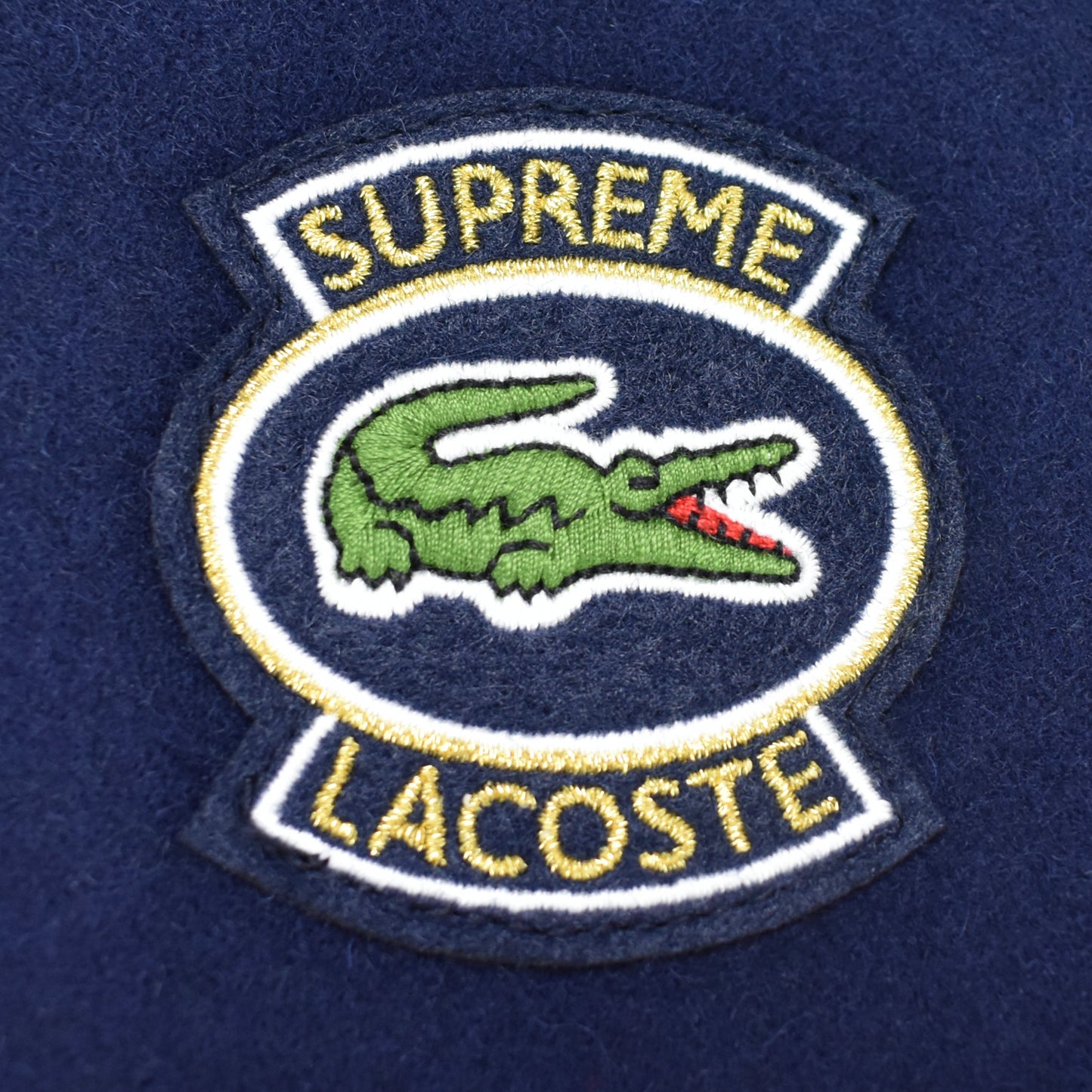 Supreme x Lacoste - Navy/Green Wool Varsity Jacket (SS18)