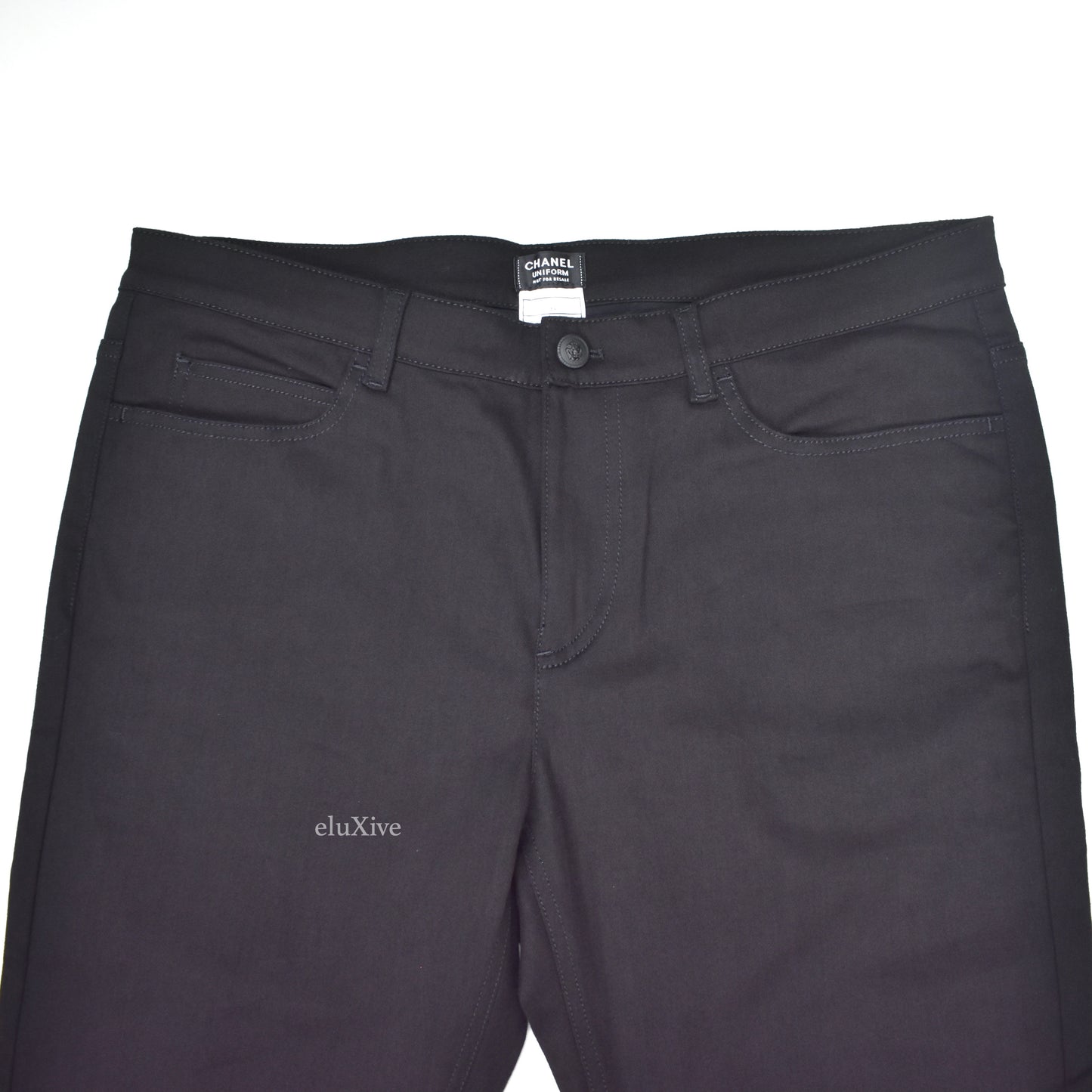 Chanel - Black Stretch Denim Uniform Jeans