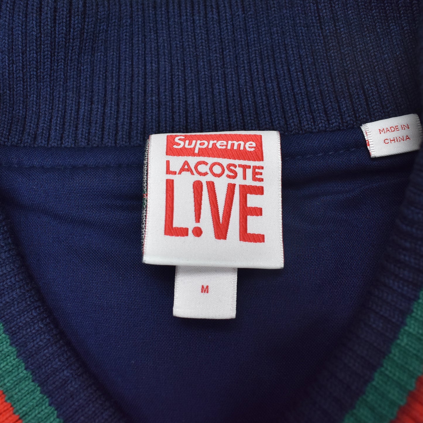 Supreme x Lacoste - Navy/Green Wool Varsity Jacket (SS18)