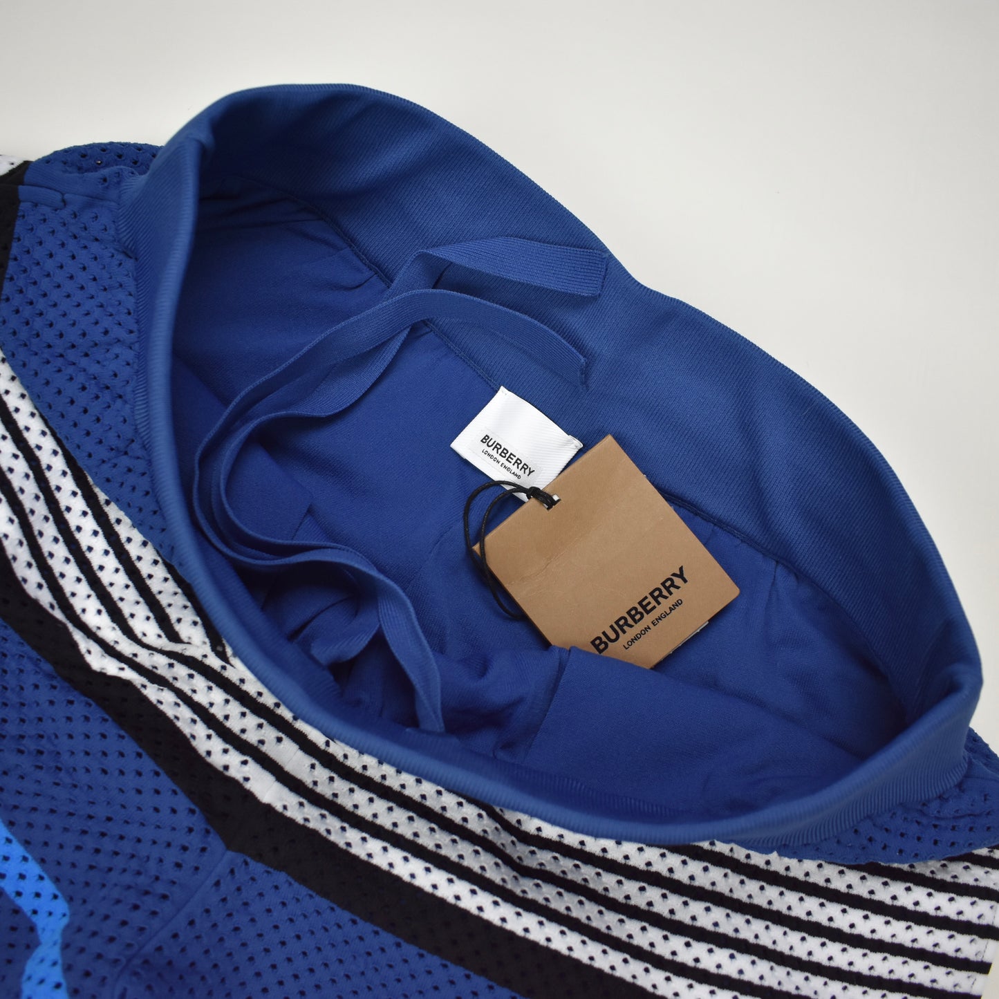 Burberry - Blue Archive Stripe Mesh Knit Shorts