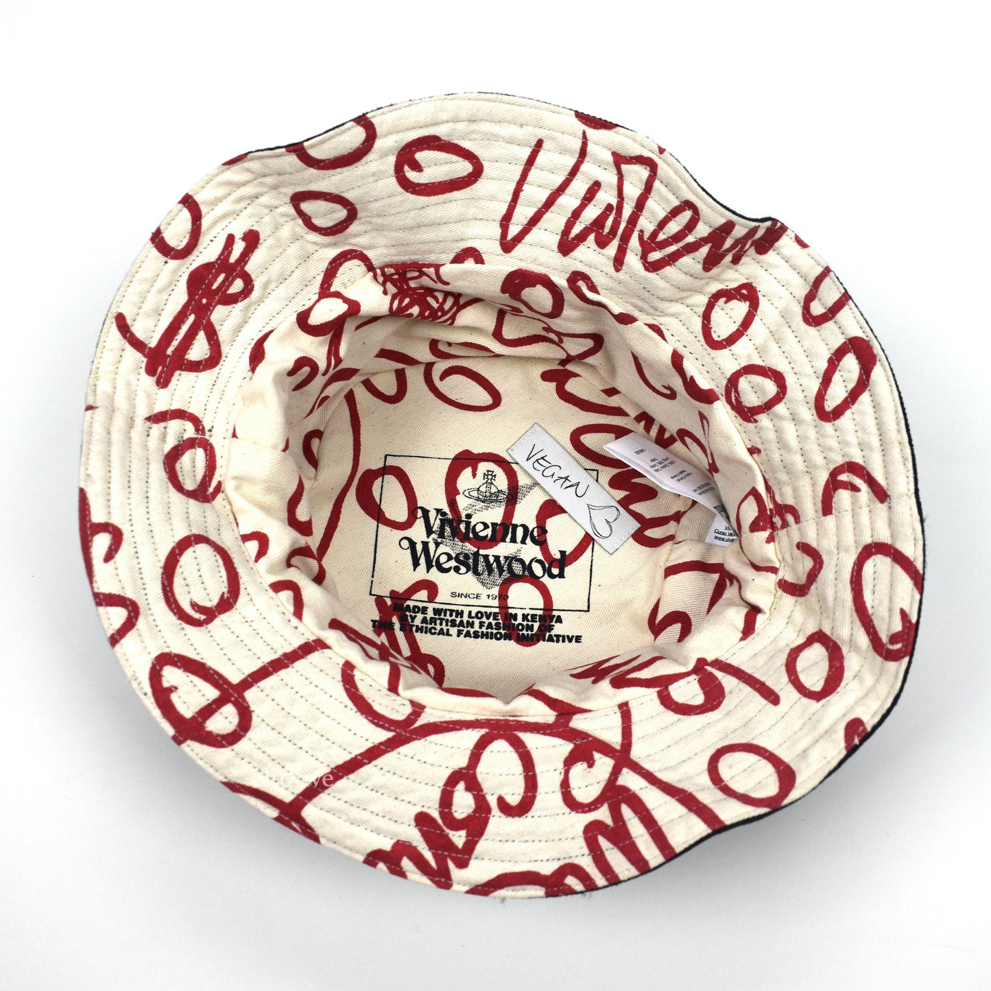 Vivienne Westwood - Black Canvas Metal Orb Logo Bucket Hat