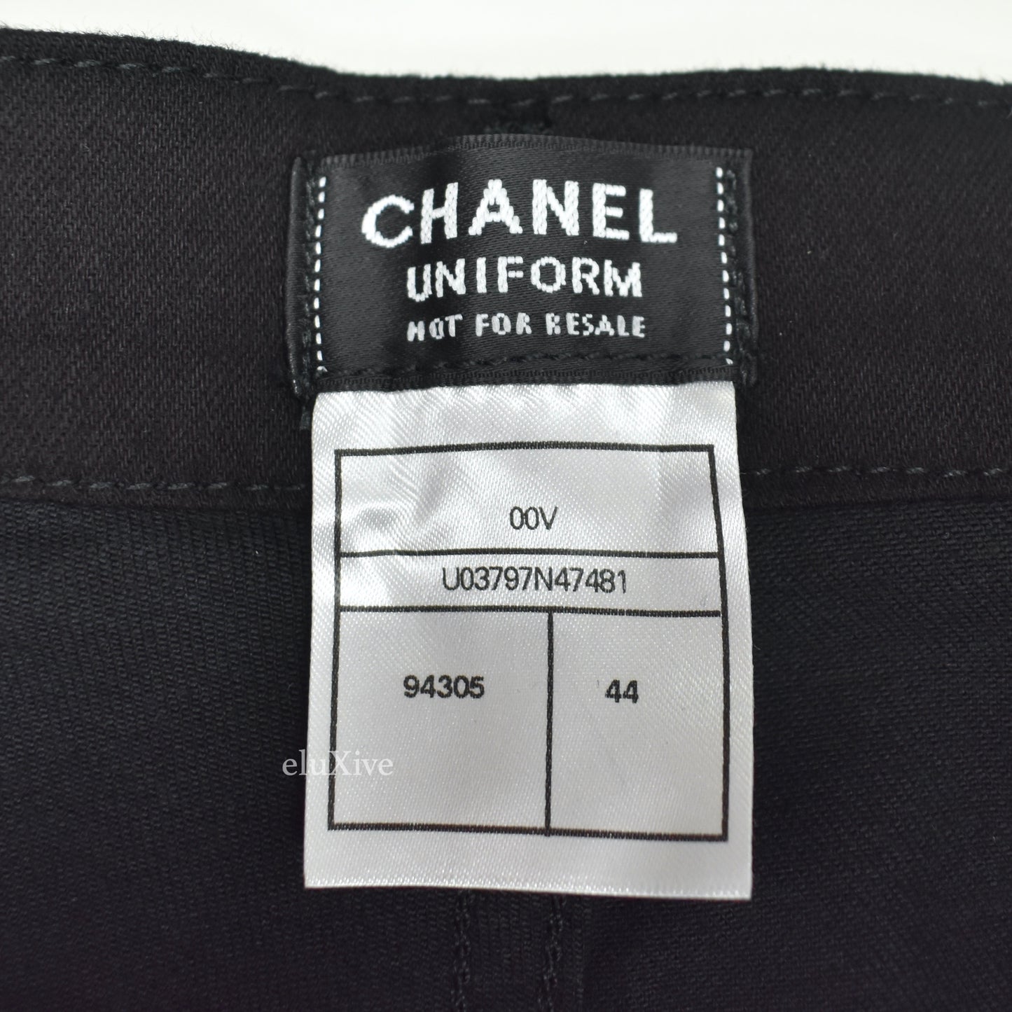 Chanel - Black Stretch Denim Uniform Jeans