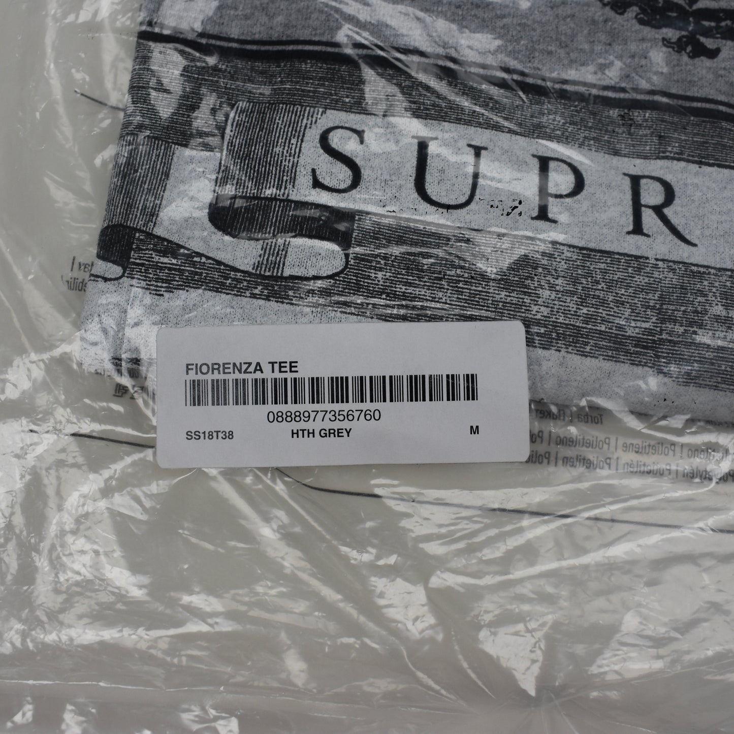 Supreme - Gray Fiorenza Suprema T-Shirt (SS18)