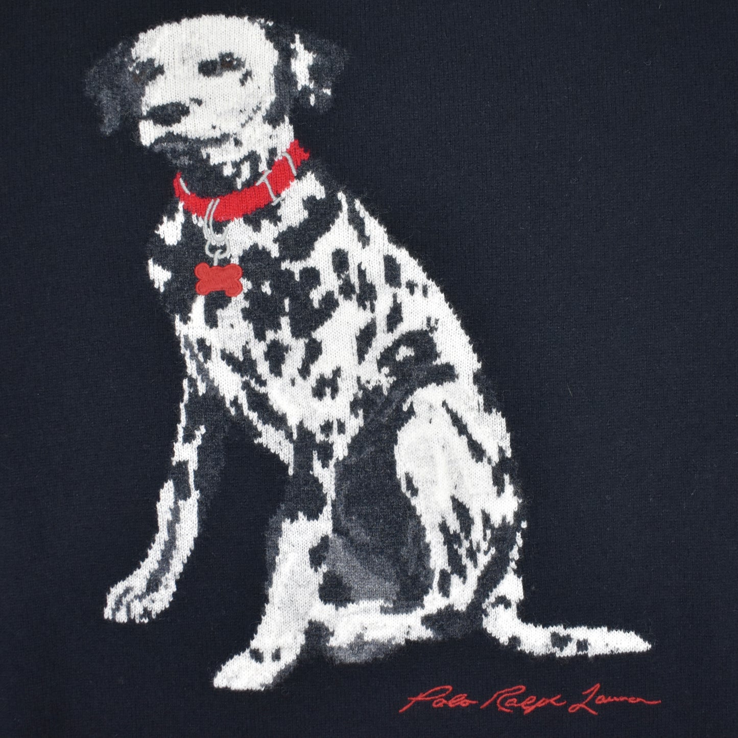 Polo Ralph Lauren - Dalmatian Intarsia Knit 100% Cashmere Sweater