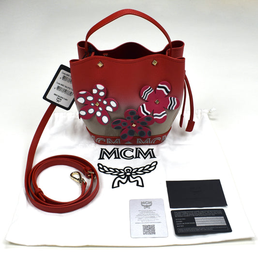 MCM - Limited Edition 'Upcyling' Red Floral Leather Bag