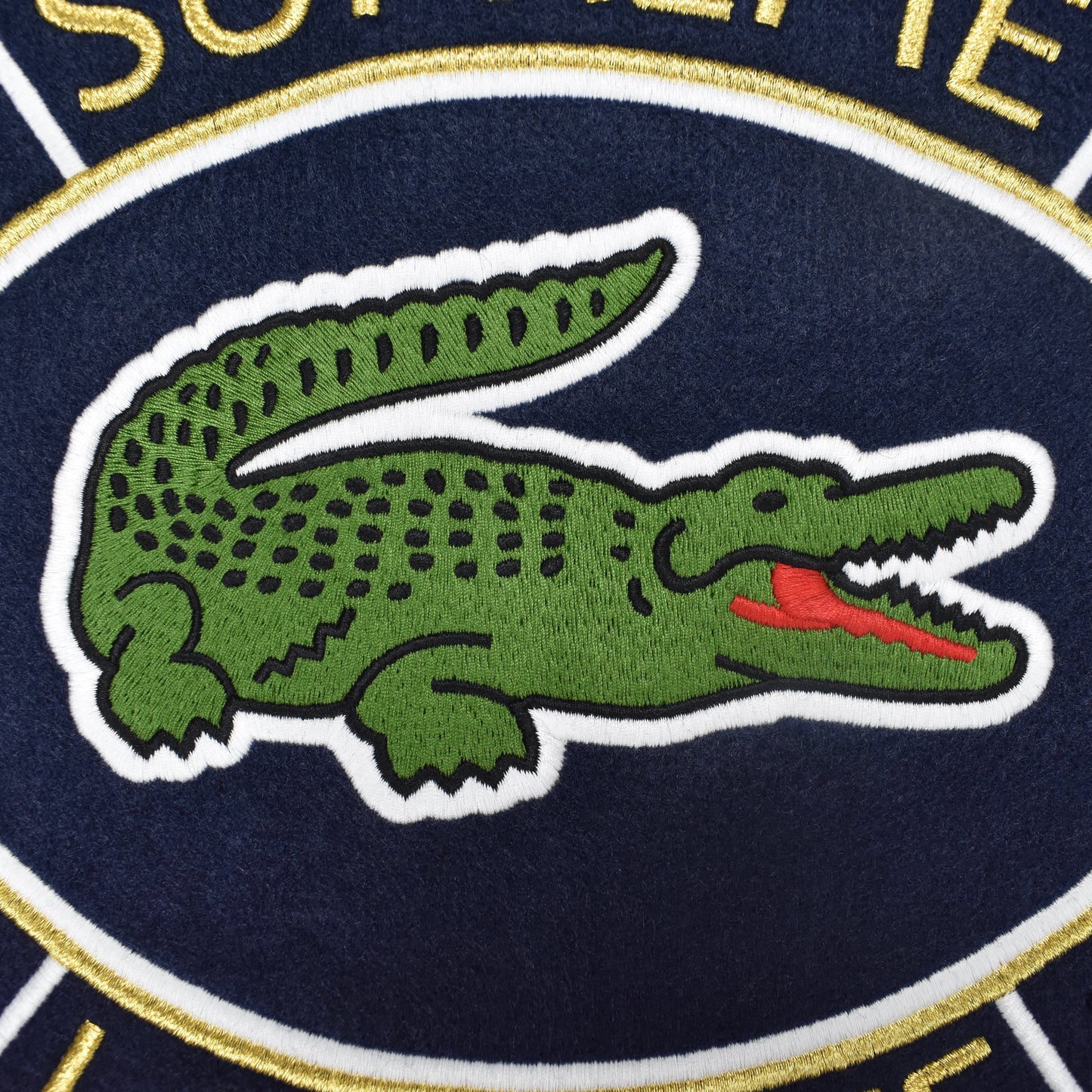 Supreme x Lacoste - Navy/Green Wool Varsity Jacket (SS18)