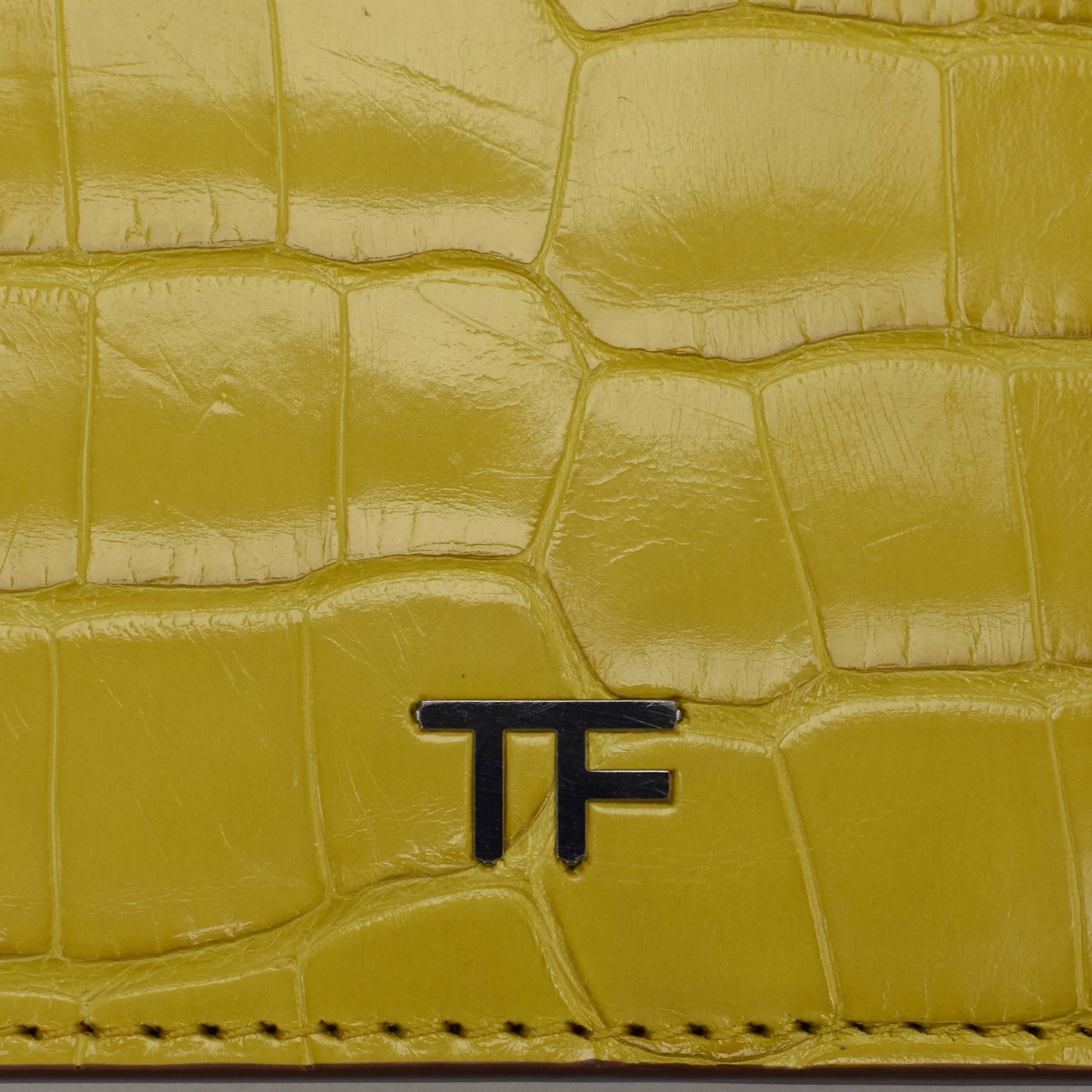 Tom Ford - Yellow Exotic Alligator Zip Card Holder