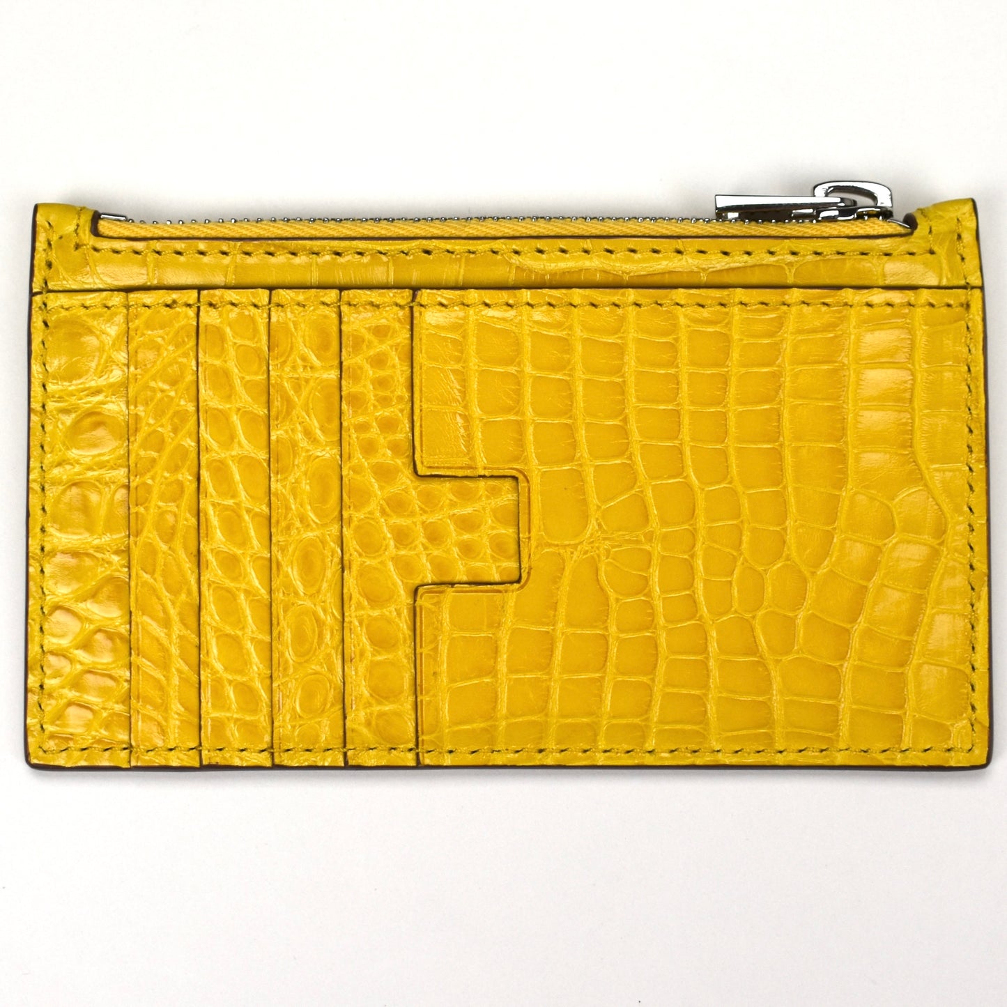 Tom Ford - Yellow Exotic Alligator Zip Card Holder