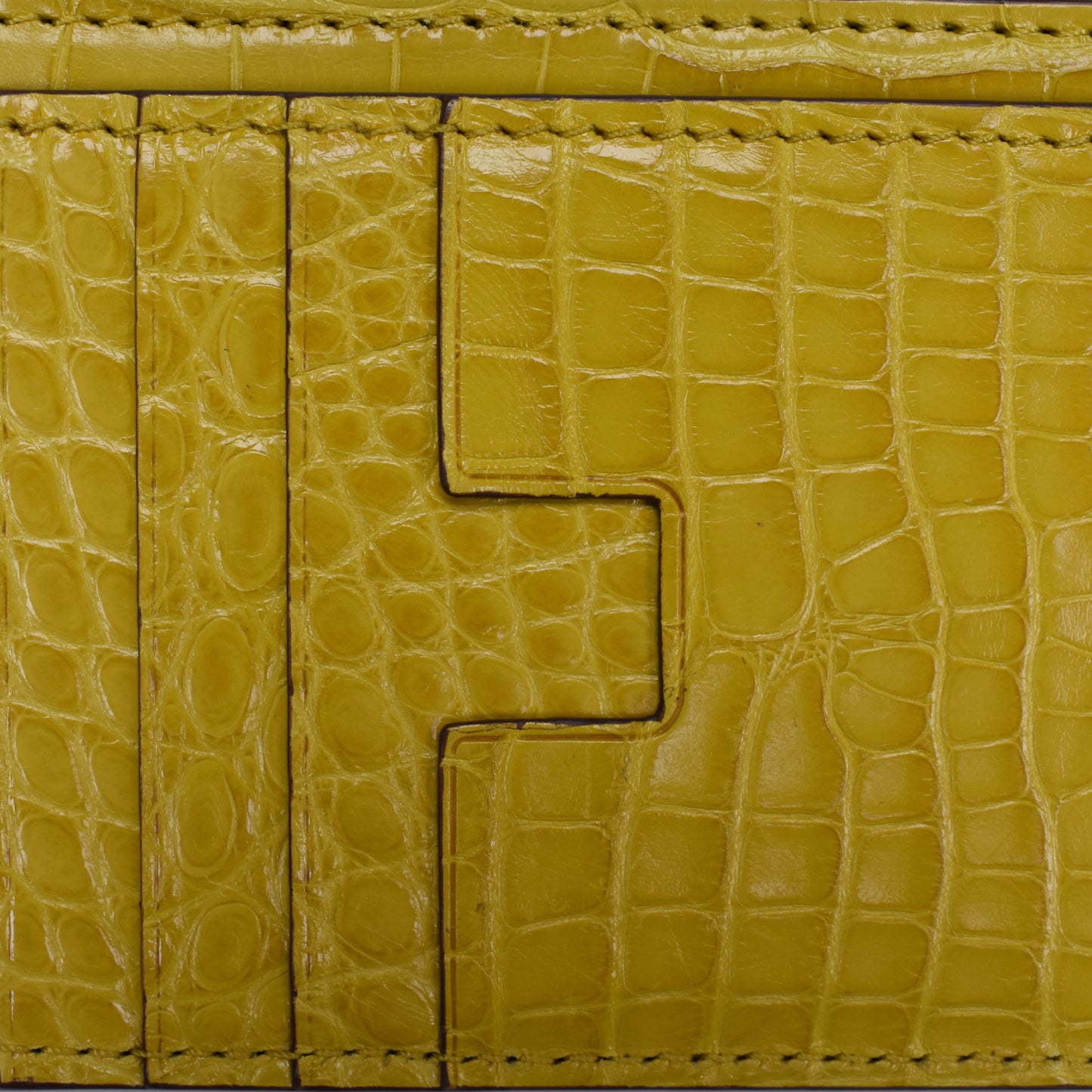 Tom Ford - Yellow Exotic Alligator Zip Card Holder