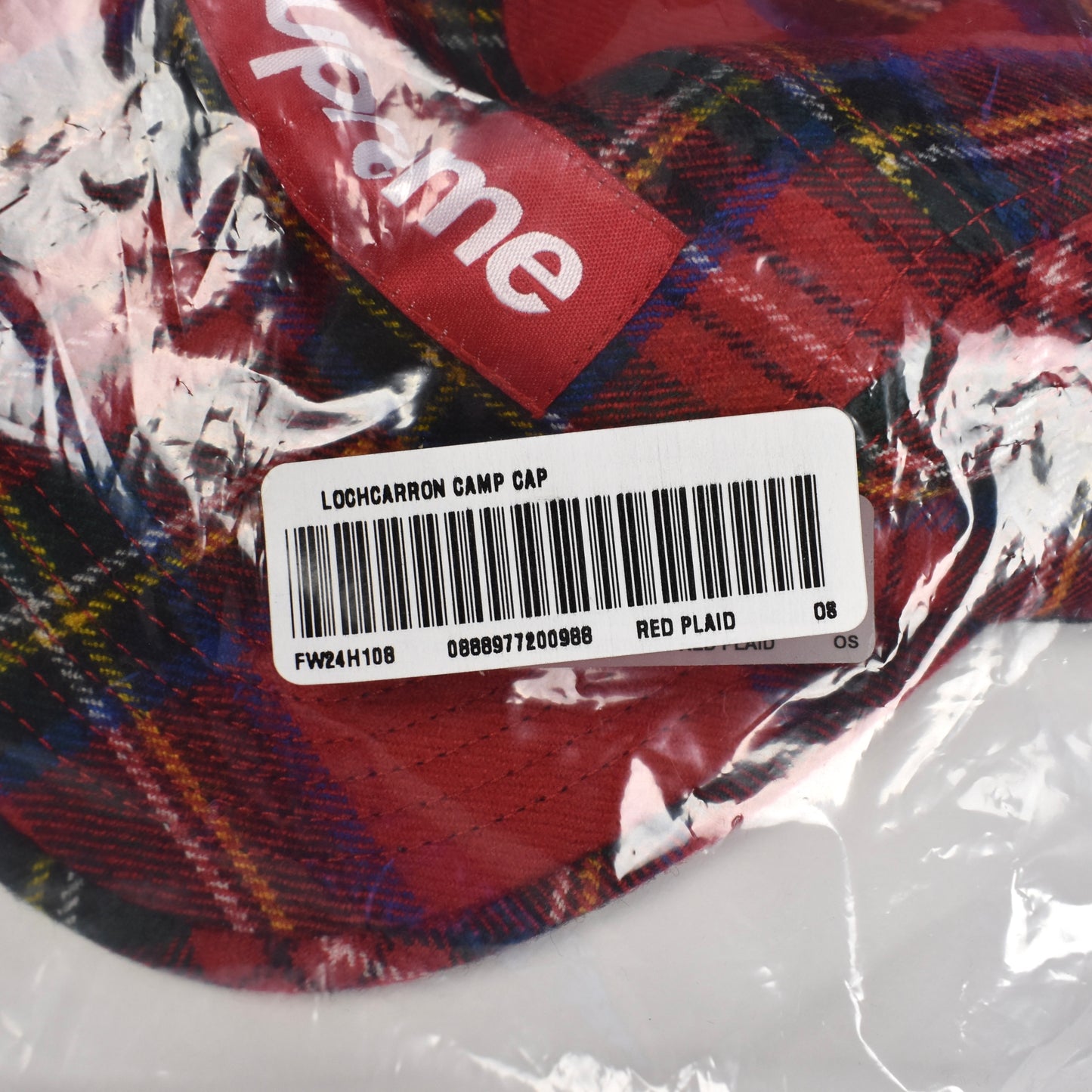 Supreme - Lochcarron Plaid Wool Box Logo Hat (Red)