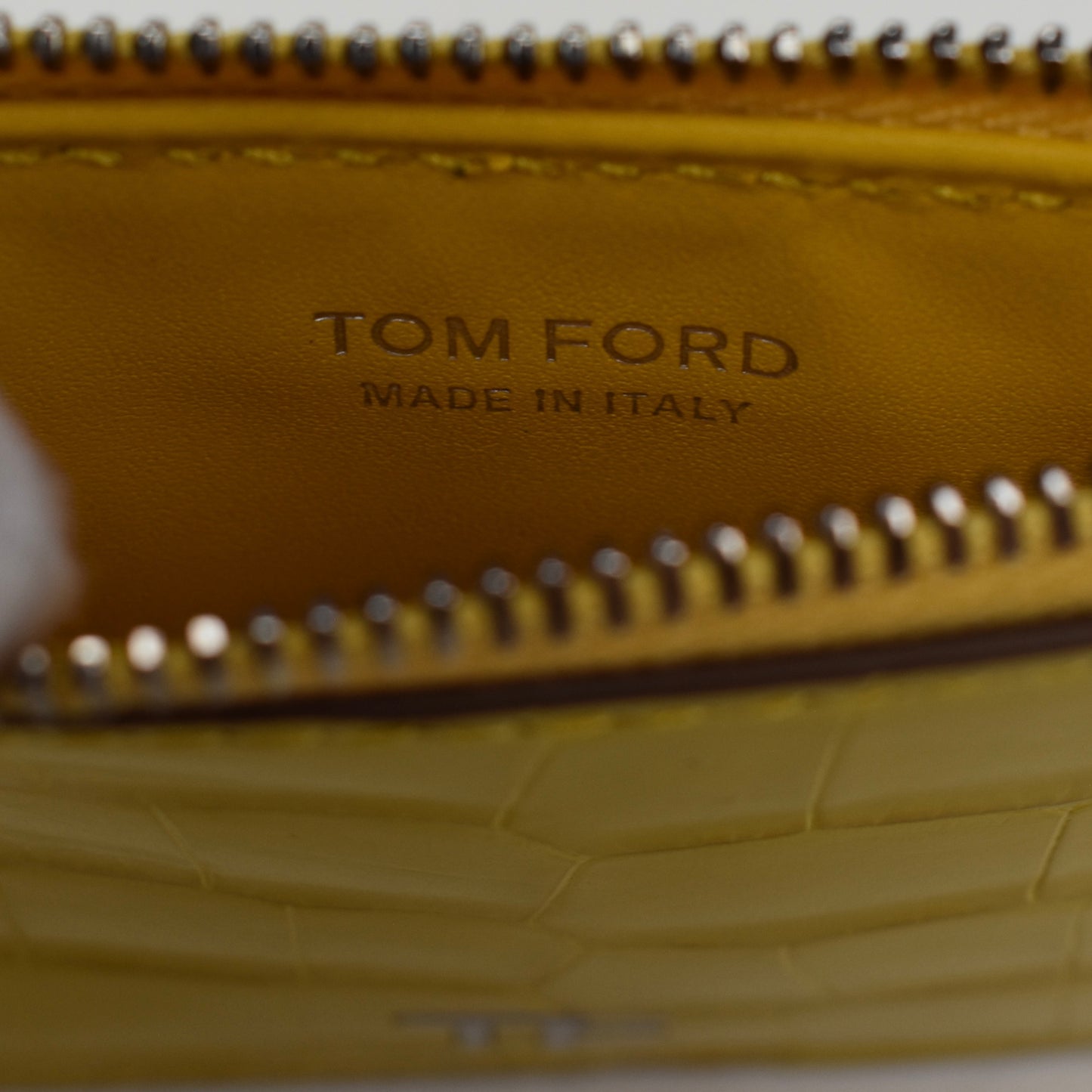 Tom Ford - Yellow Exotic Alligator Zip Card Holder