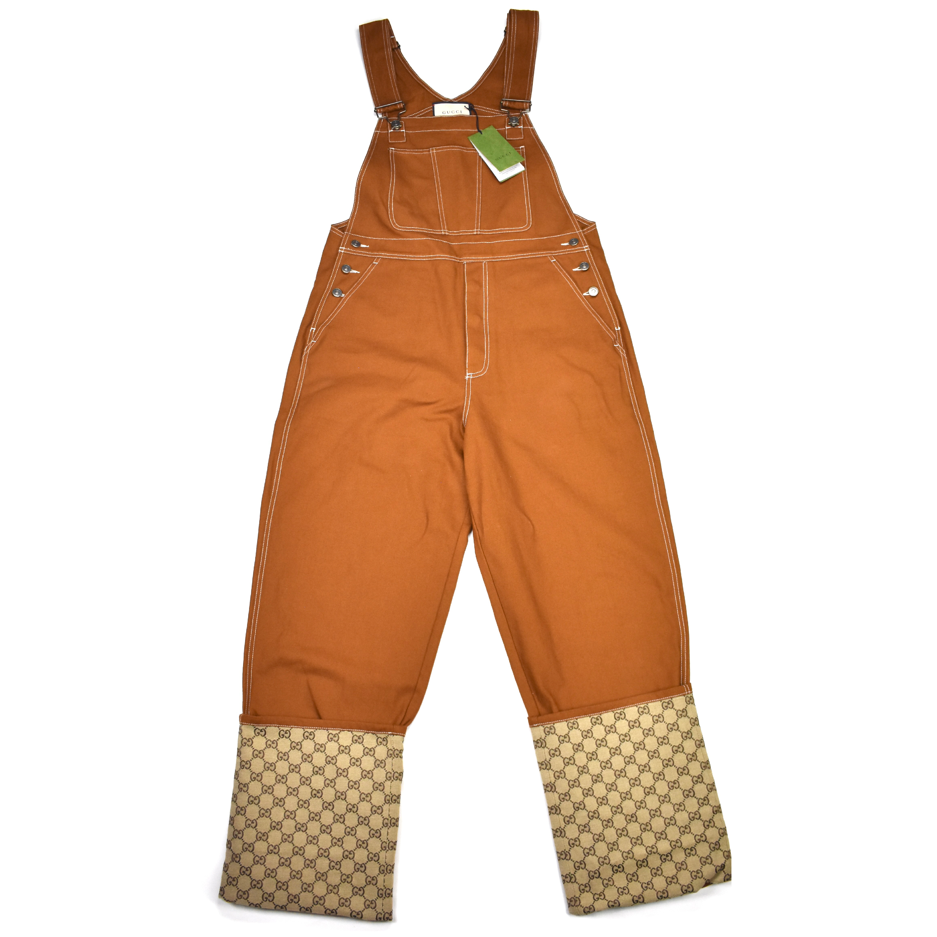 Gucci - Brown Canvas GG Monogram Overalls – eluXive