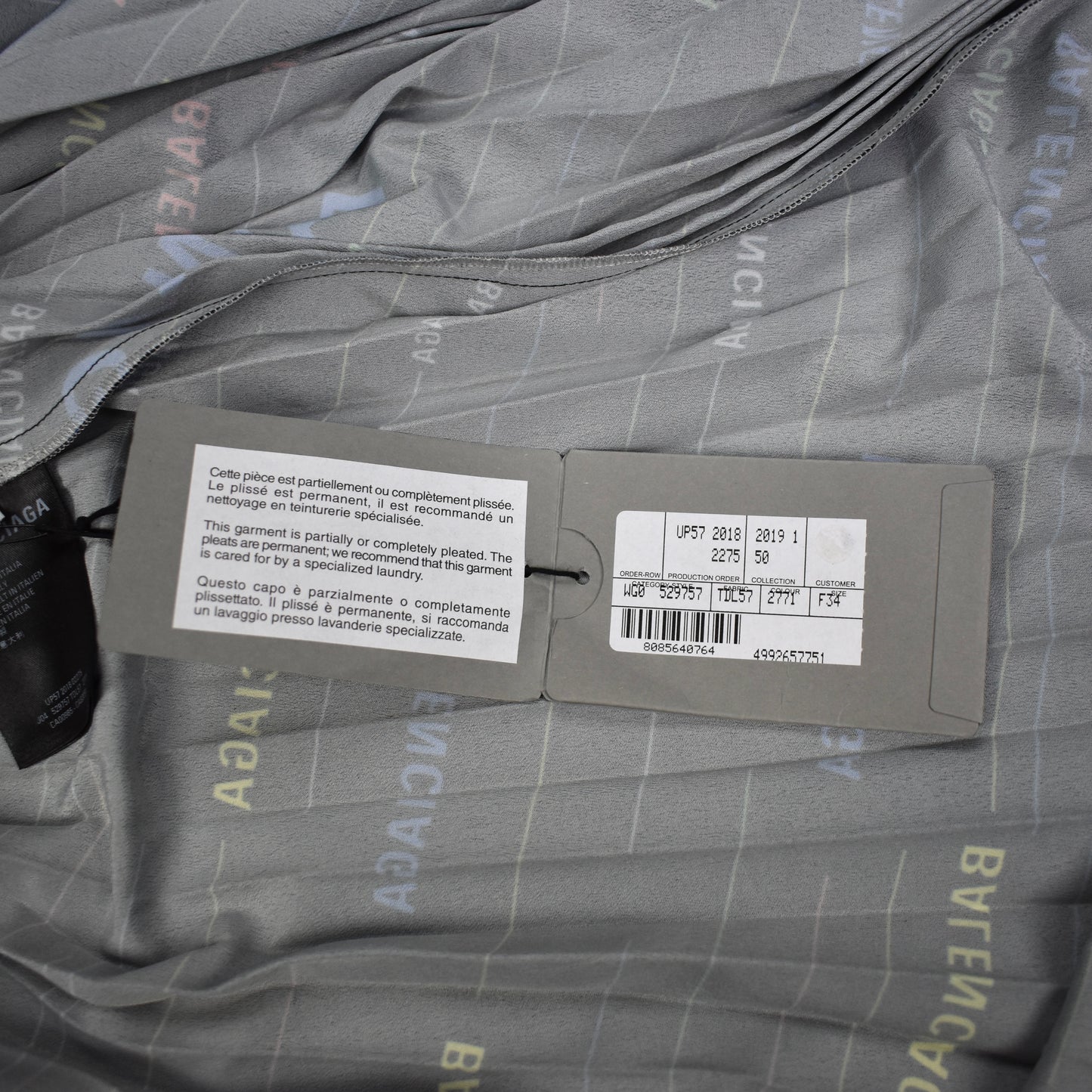 Balenciaga - Black Multicolor Logo Pleated Skirt
