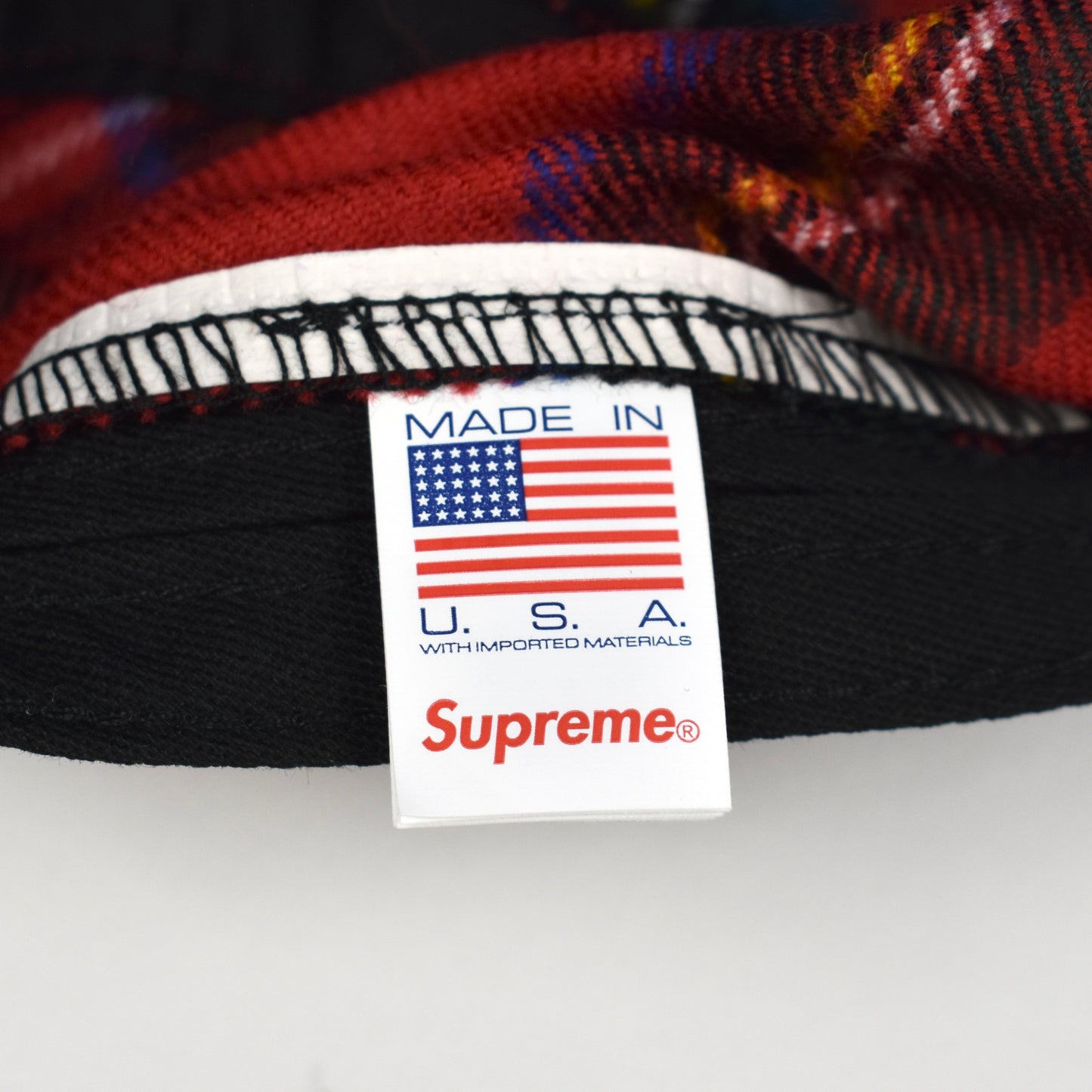 Supreme - Lochcarron Plaid Wool Box Logo Hat (Red)