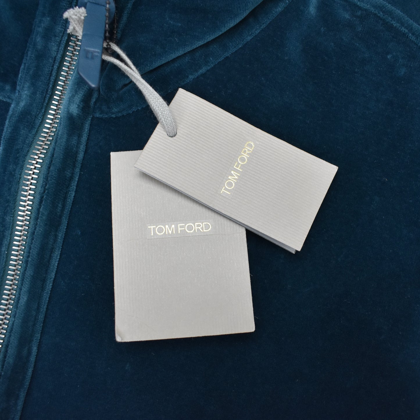 Tom Ford - Teal Blue Velour Track Jacket