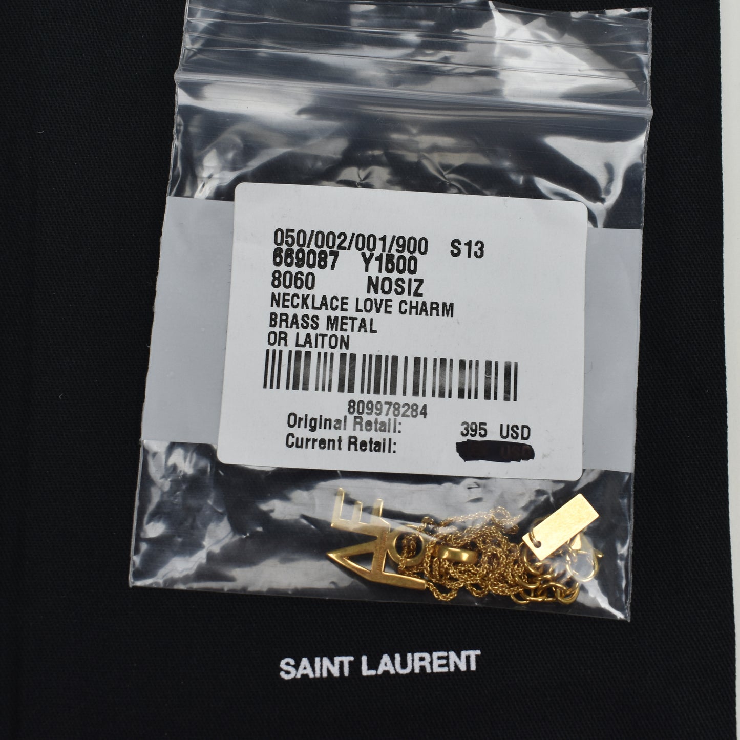 Saint Laurent - Gold Love Pendant Necklace