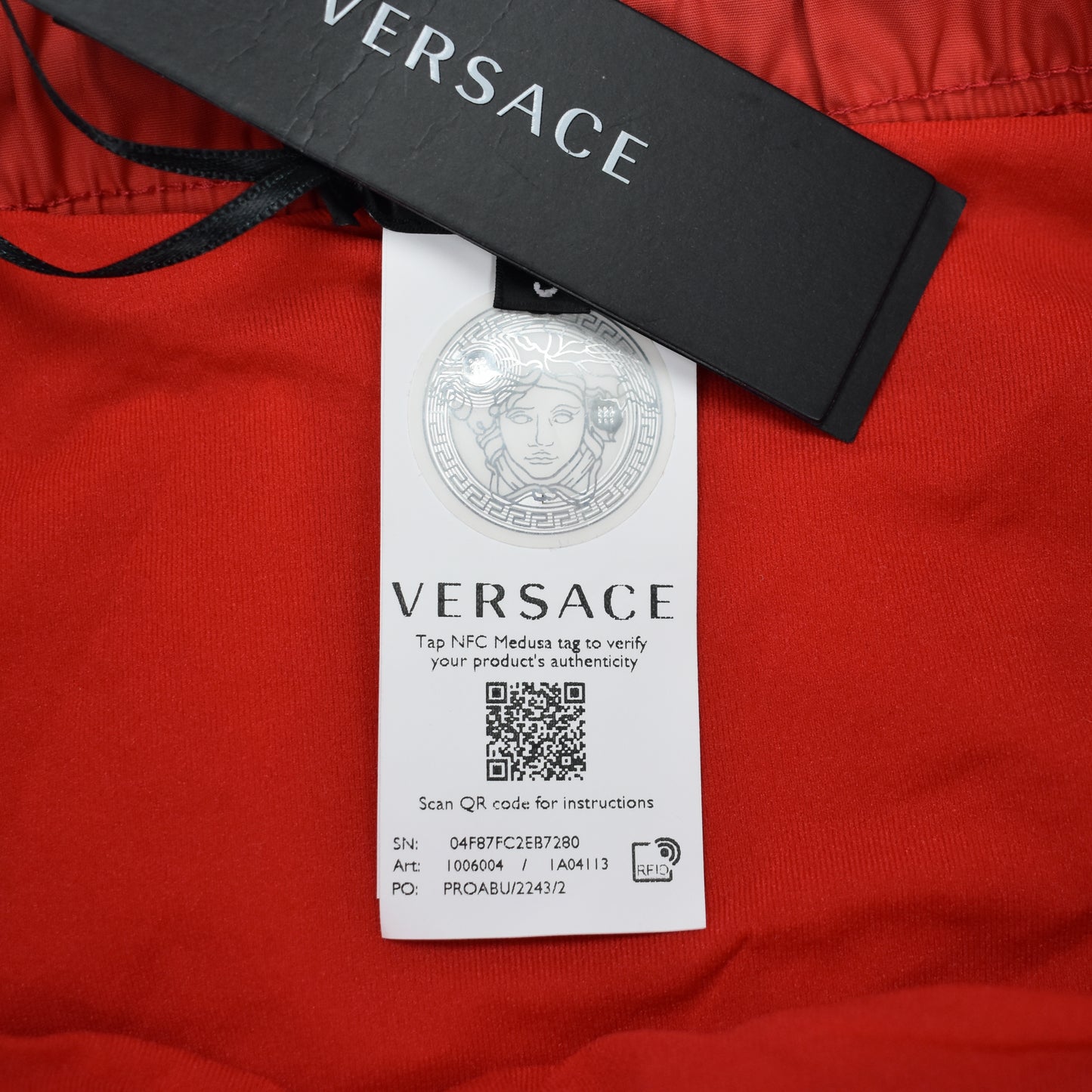 Versace - Red Medusa Logo Swim Shorts