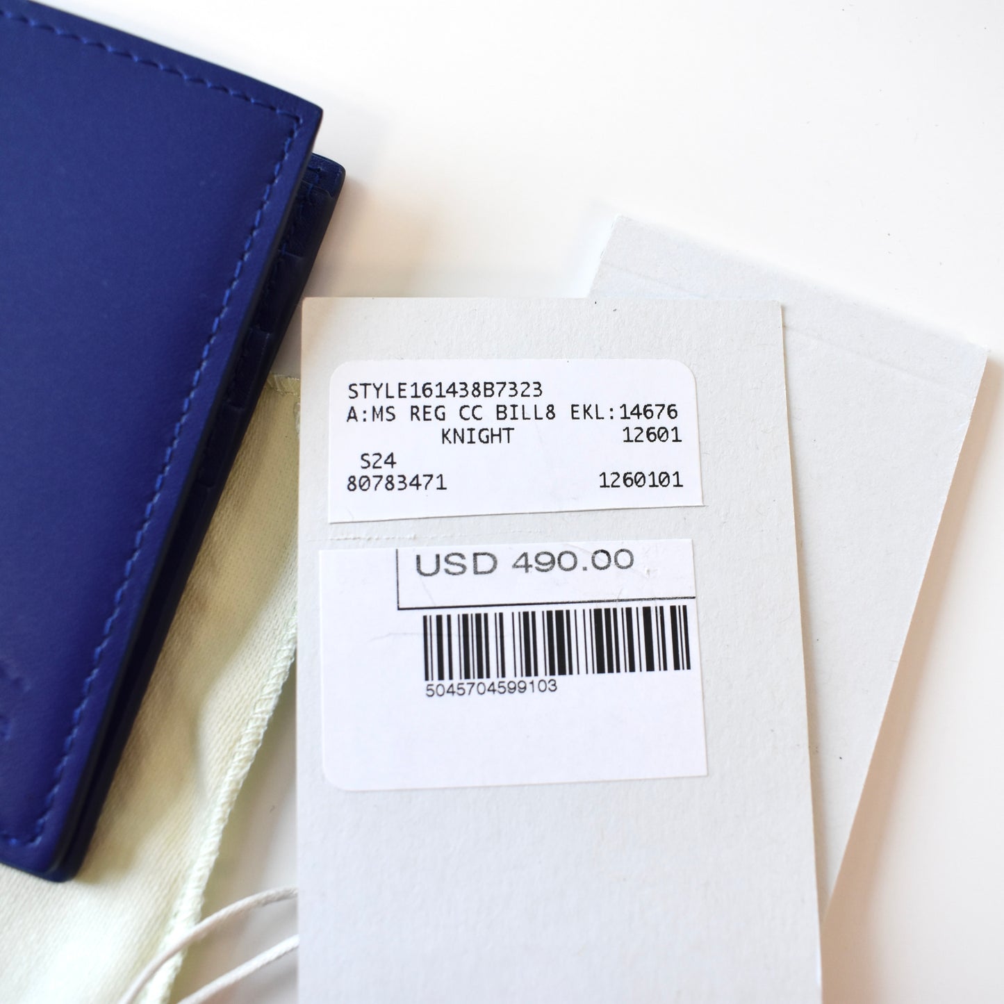 Burberry - Blue Leather Logo Embossed Wallet