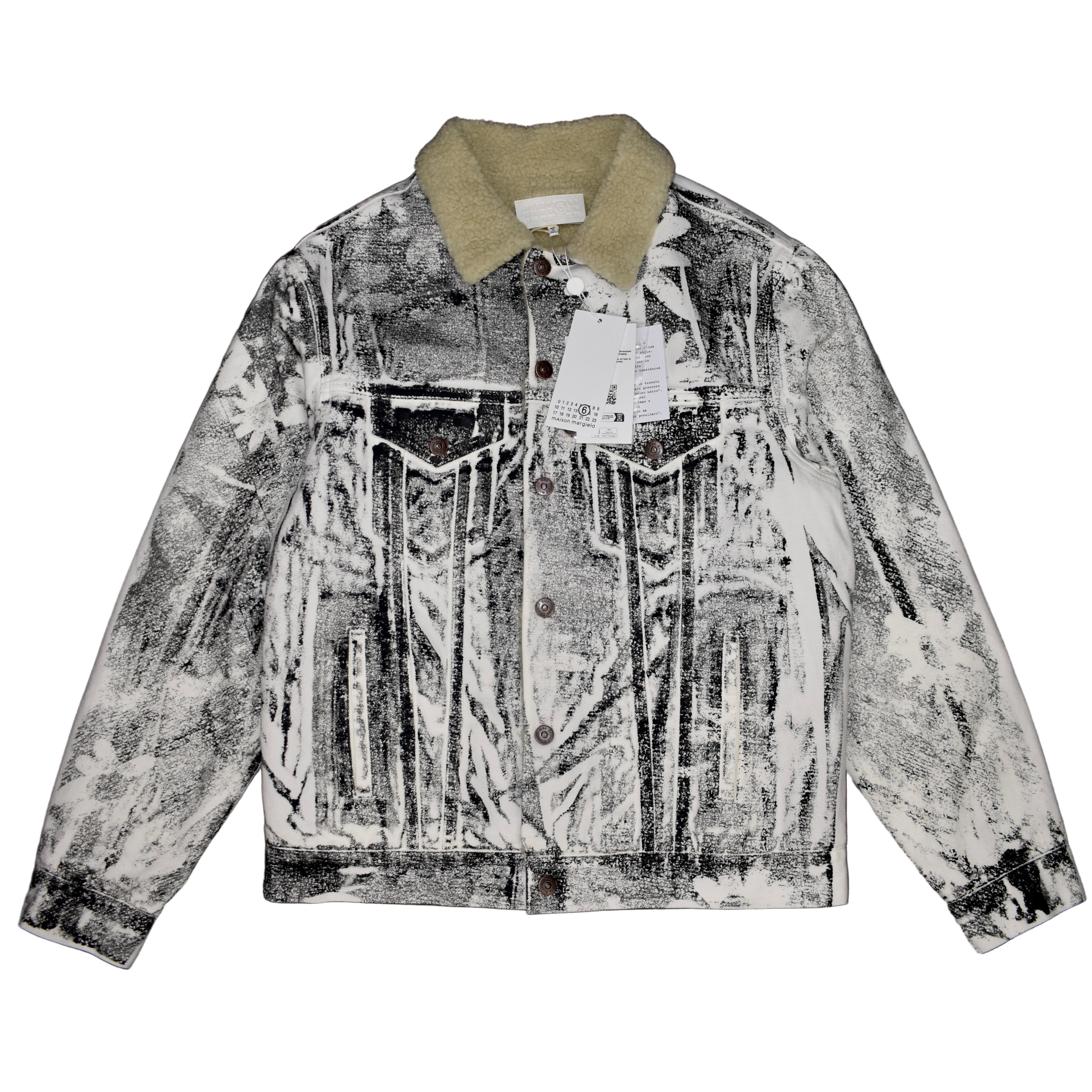 MaisonMargiela/Re-Edition/美品/ジャケット/46 Maison Margiela MM6 - White Painted Denim / Shearling Trucker