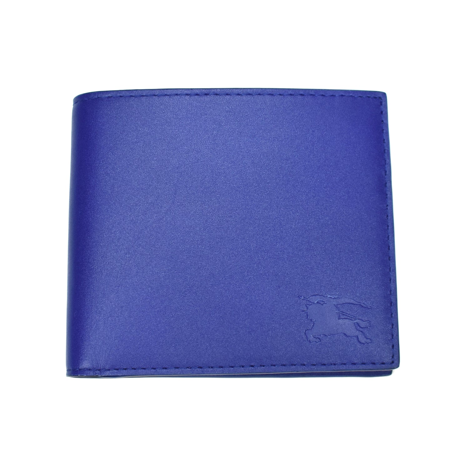Burberry - Blue Leather Logo Embossed Wallet
